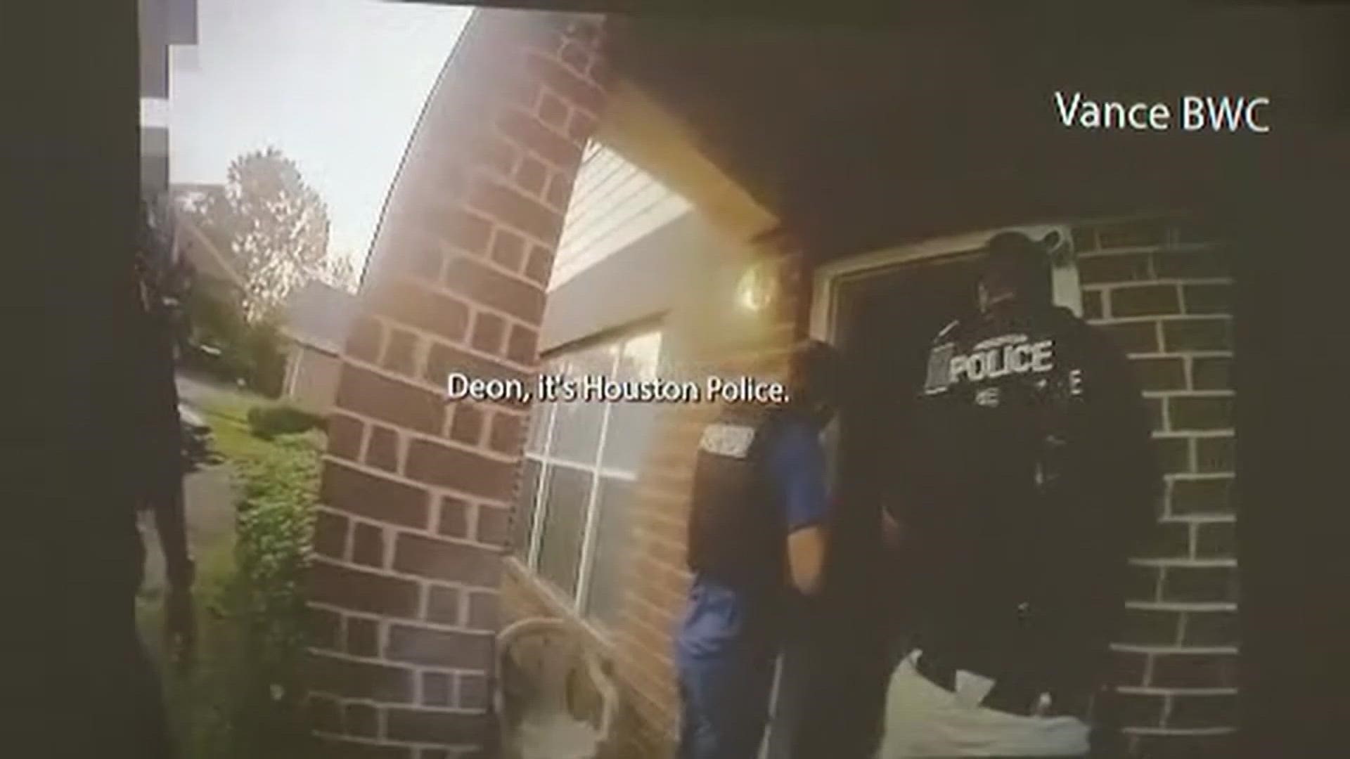 The Houston Police Department has released bodycam footage of the shootout that left an officer dead and another injured in September.
