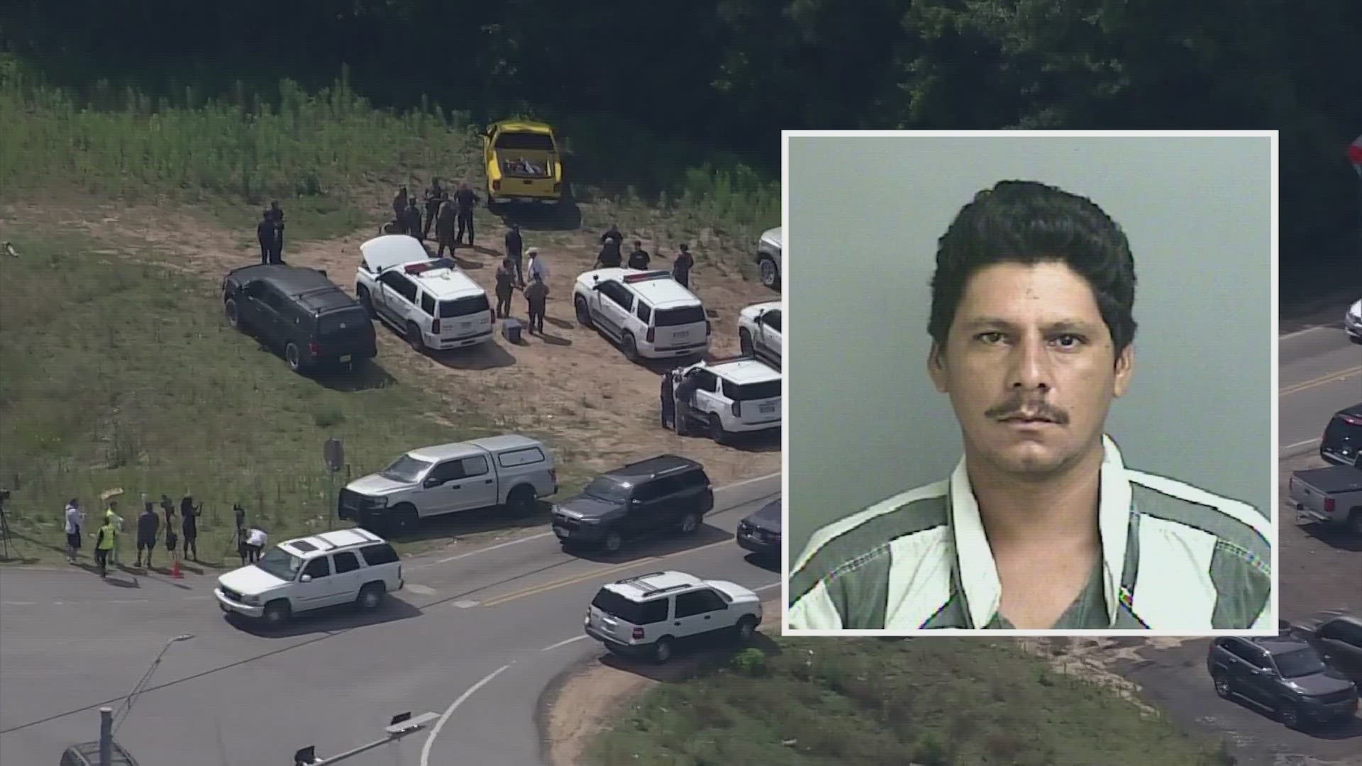 More than 200 law enforcement officers are searching for Francisco Oropeza, who's accused of killing five people in San Jacinto County late Friday night.