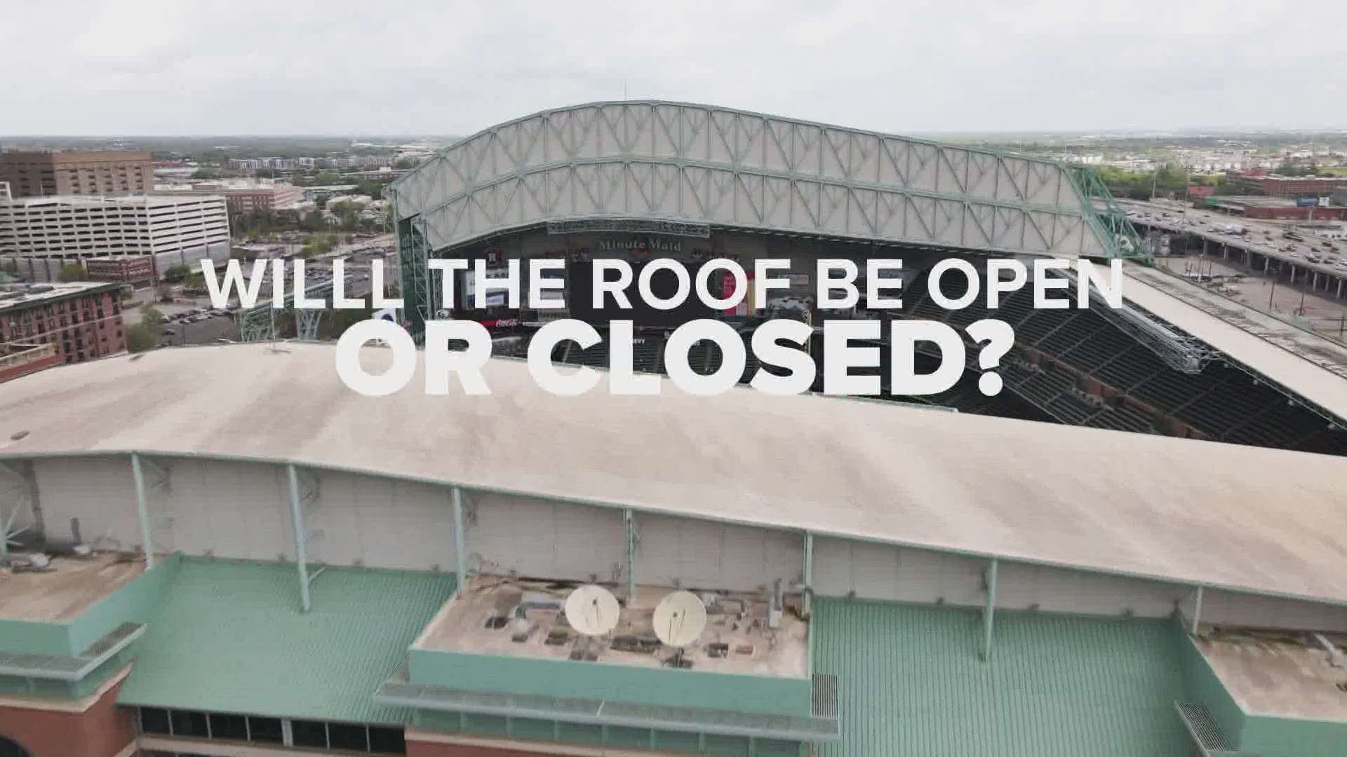 The Astros say the roof status is based on weather conditions — not COVID — because they pump fresh air in from the outside even when the roof is closed
