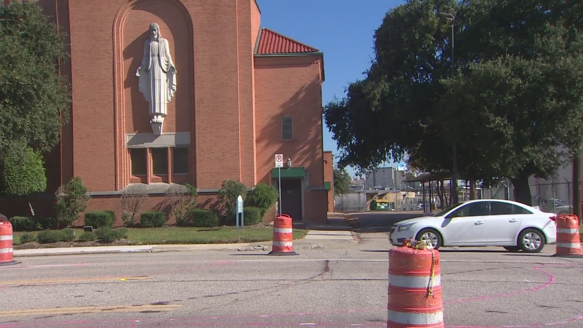 The $100,000 project stretches along Houston Avenue from Memorial to Center Street and will include a new median to better protect pedestrians.