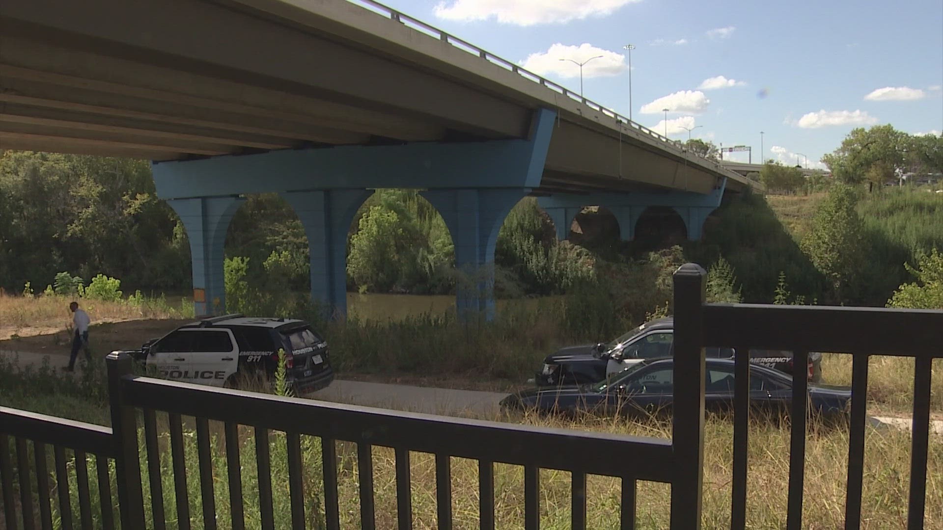 Houston police said a homeless man was found dead along a hike-and-bike trail as city workers worked to clear the path on Wednesday.