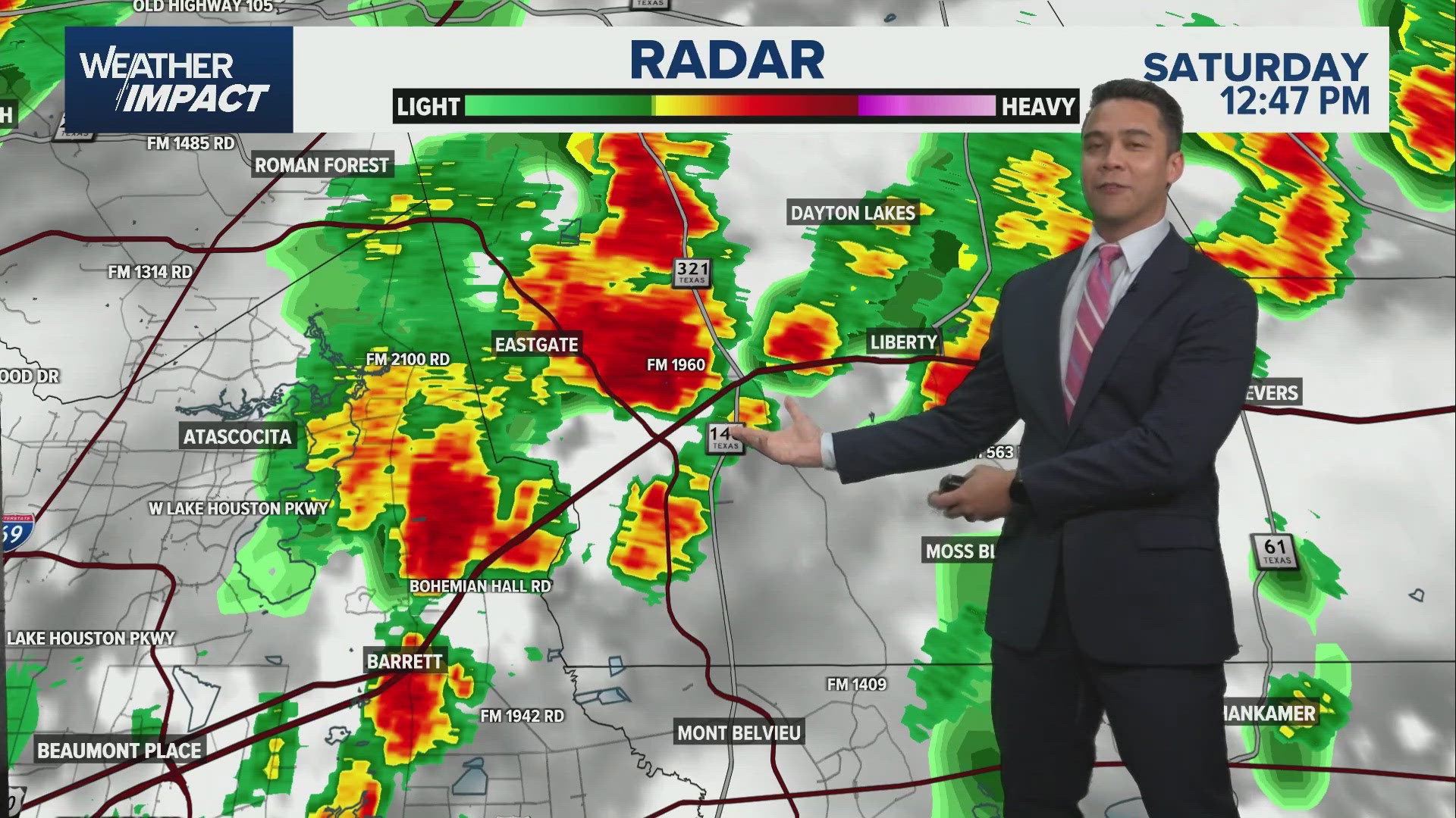 Weather Impact: Scattered showers, storms pushing through the Houston ...