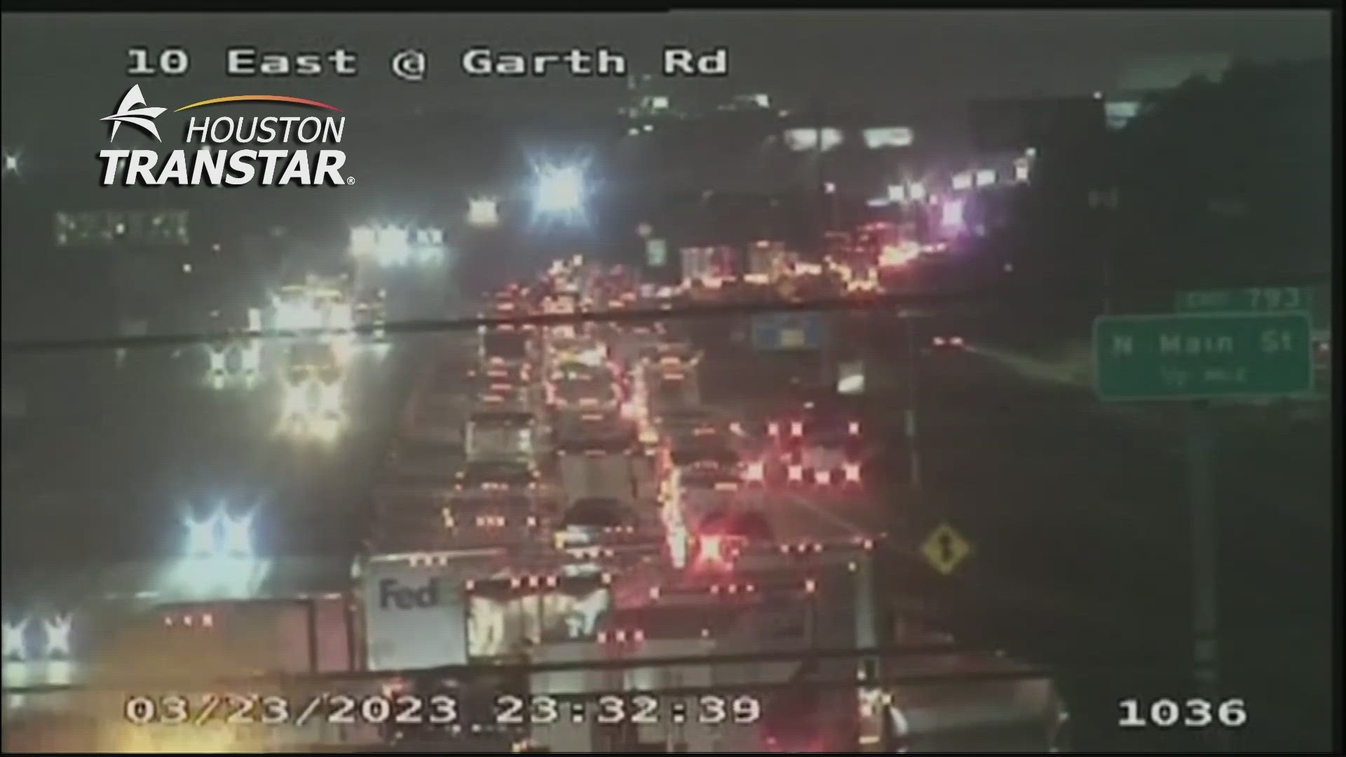 All lanes of I-10 East eastbound at North Main closed Thursday night due to a heavy truck crash and HAZMAT spill, according to Houston TranStar.