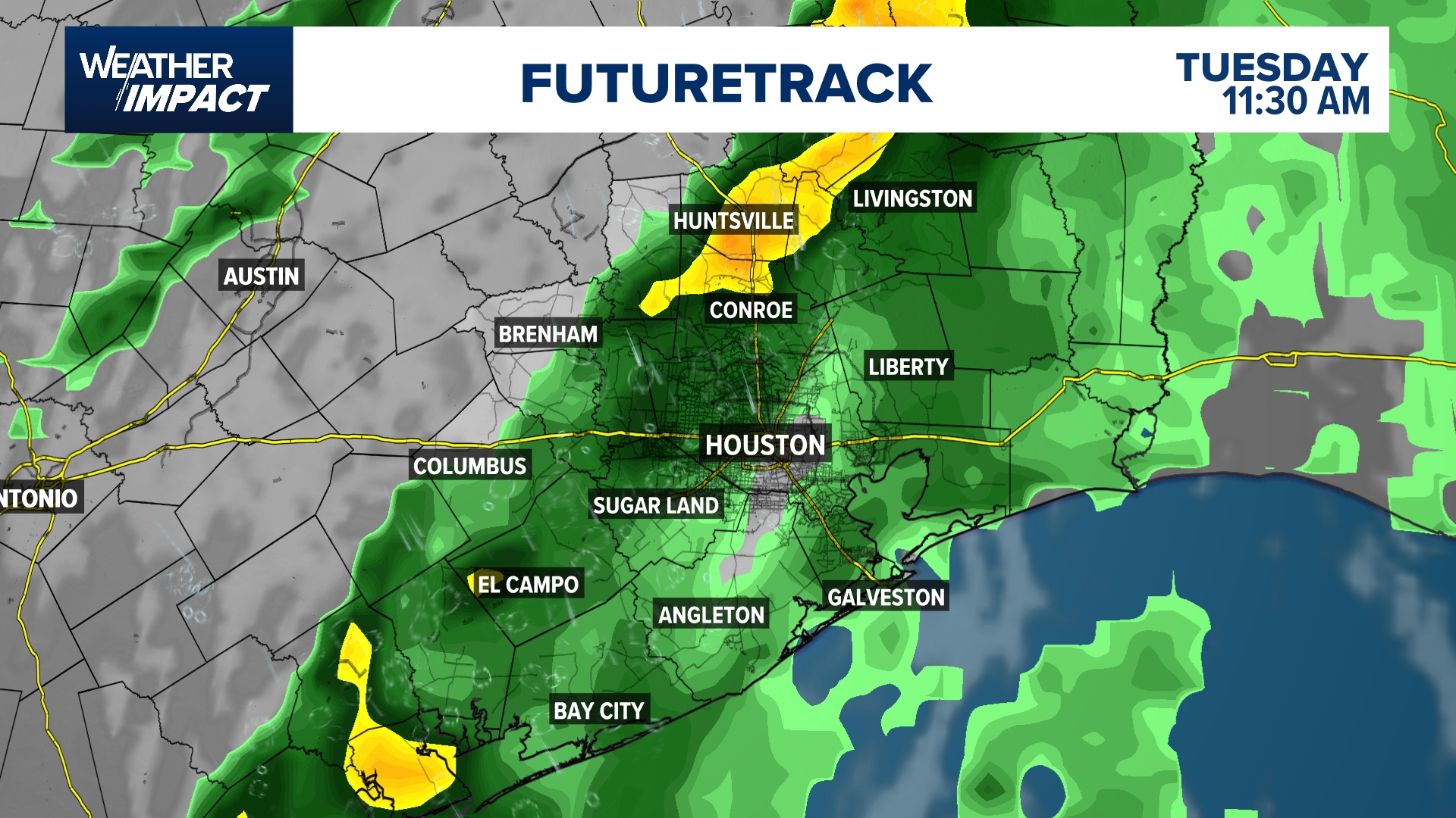 KHOU 11 Weather Impact Alert: Showers, storm chances on Halloween ...