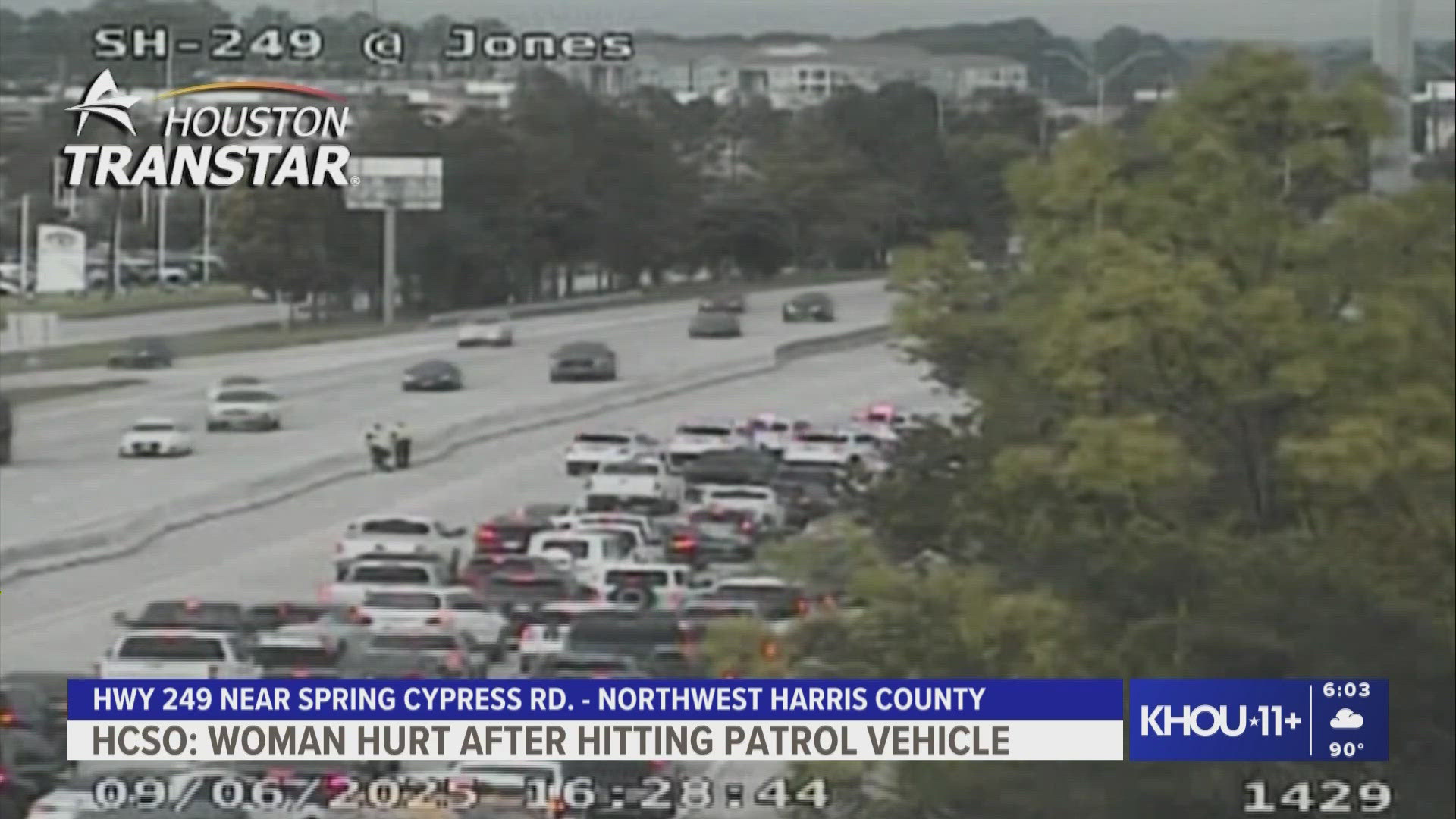 Traffic alert: Woman critical after crash with deputy's car on SH-249 ...