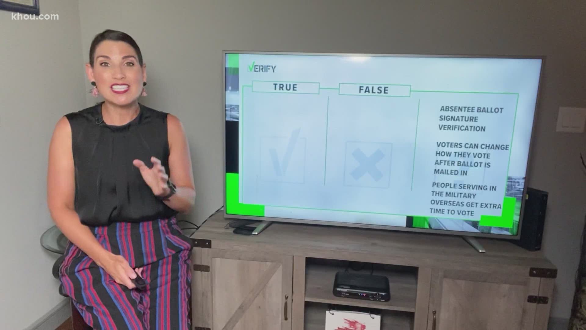 KHOU 11's Cheryl Mercedes has answers about absentee voting, changing your vote and extra time for members of the military to vote.