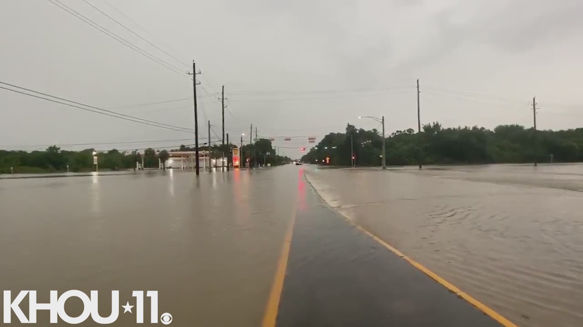 Harris County deputies said at least three people were stranded in their stalled cars after flash flooding in the Katy area.