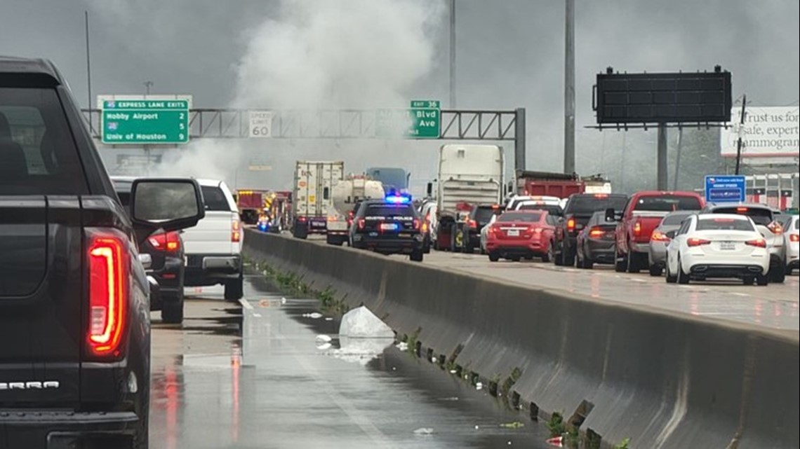 Update: I-45 Gulf Freeway northbound reopens after truck fire near ...
