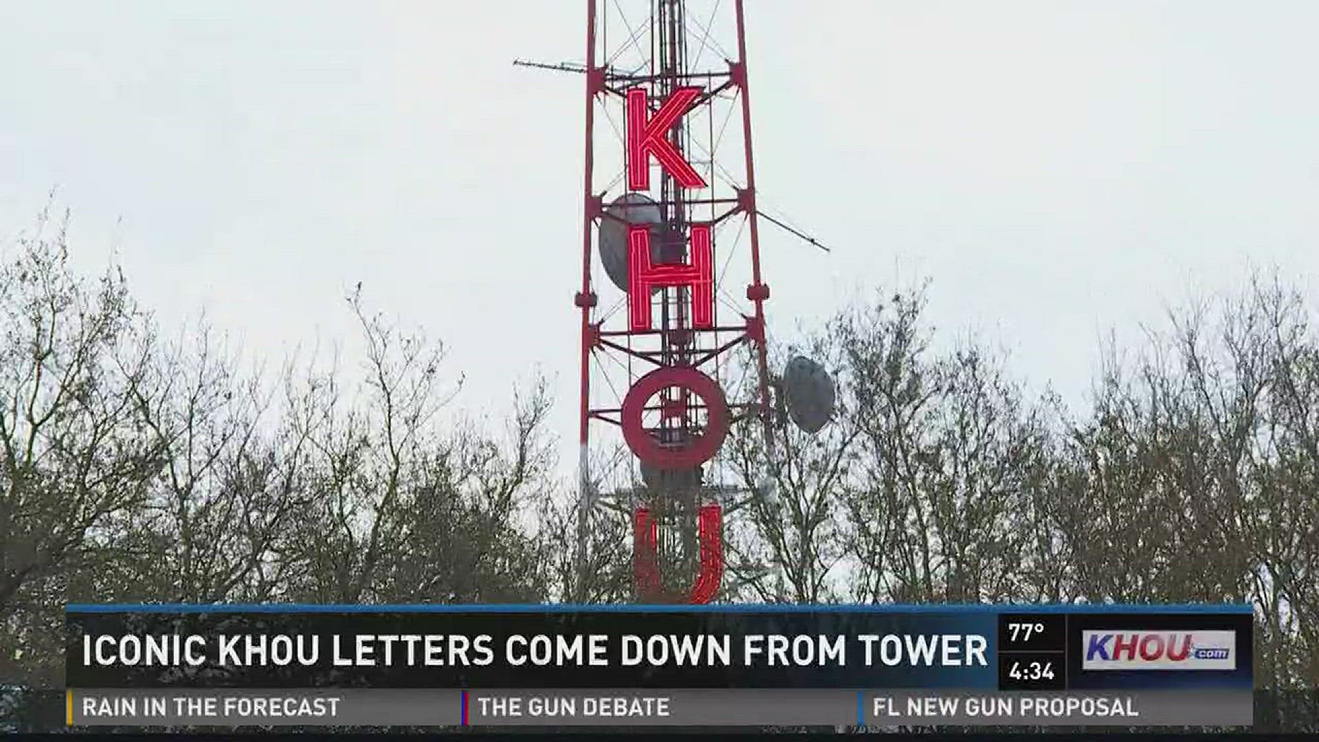 Friday was moving day for the iconic KHOU letters on the tower over 1945 Allen Parkway, as one chapter in our history came to a close. "It's a heartbreaking day, and it's a big day," said Susan McEldoon, KHOU 11 General Manager.  "Those letters, that hav