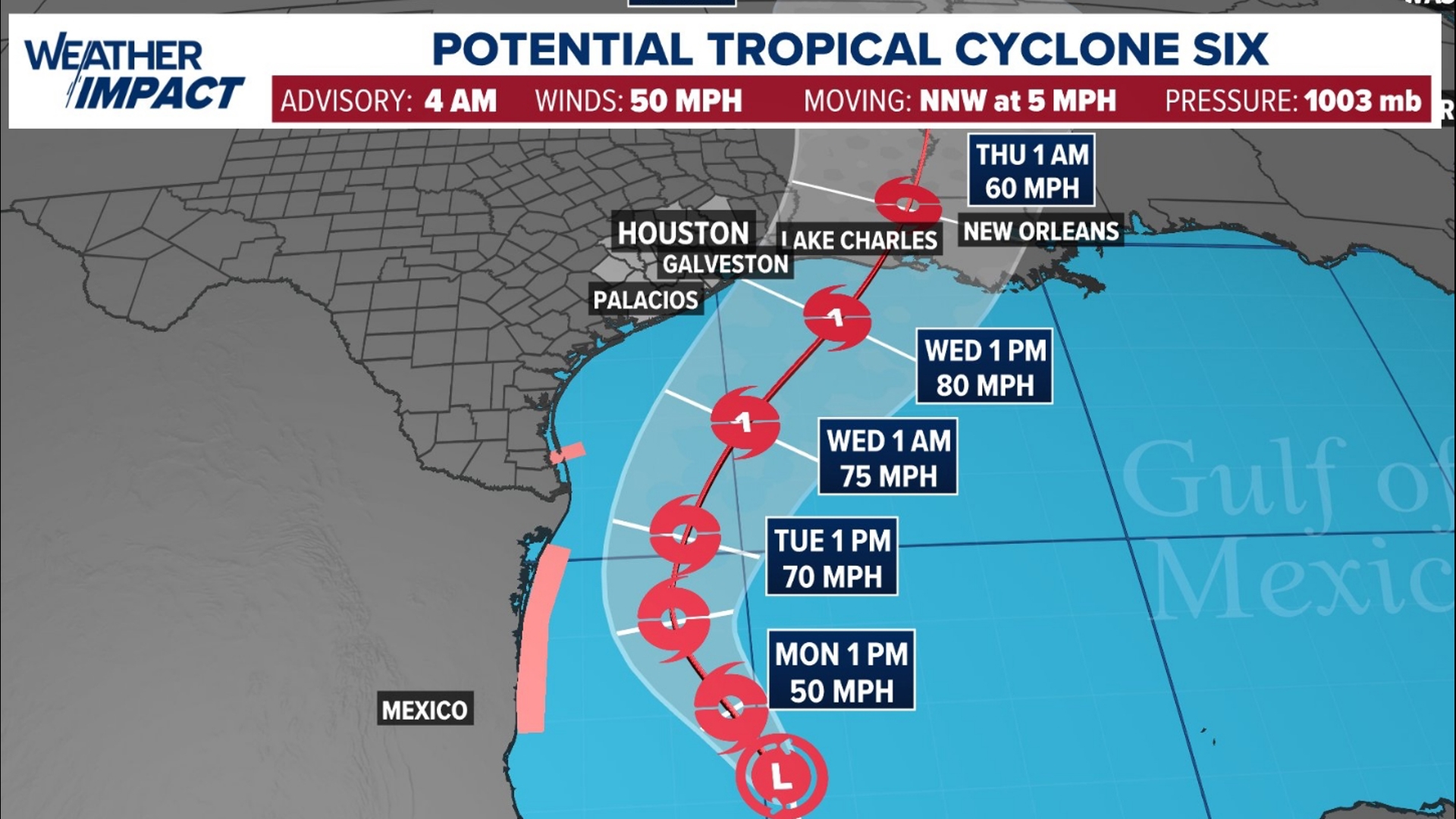 We're tracking movement on PTC 6. This is Meteorologist Chita Craft's 7:30 a.m. recording on a loop. And a live tropical loop is on the upper right.