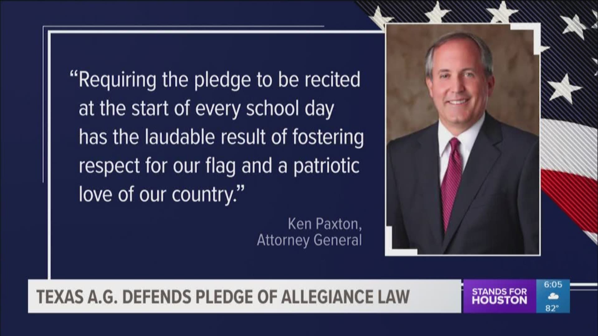 The Texas Attorney General has intervened in a lawsuit filed on behalf of a Cy-Fair ISD student who was expelled after refusing to stand during the Pledge of Allegiance