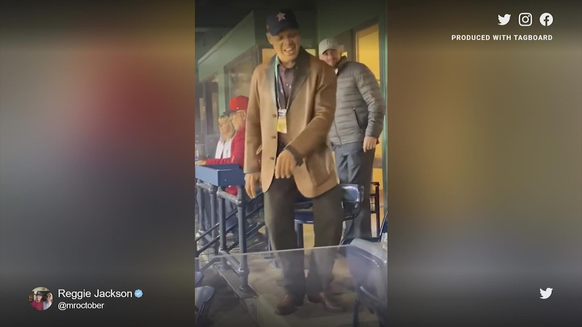 Mr. October was seen dancing to Michael Jackson's hit when the Astros beat the Red Sox in Game 4 of the ALCS.