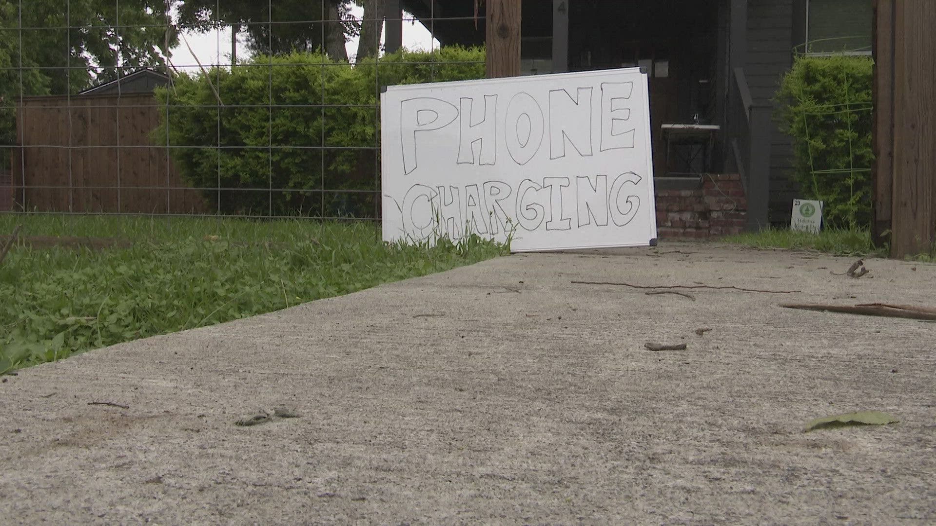 The couple is providing a spot for their neighbors to stay connected amid widespread power outages.