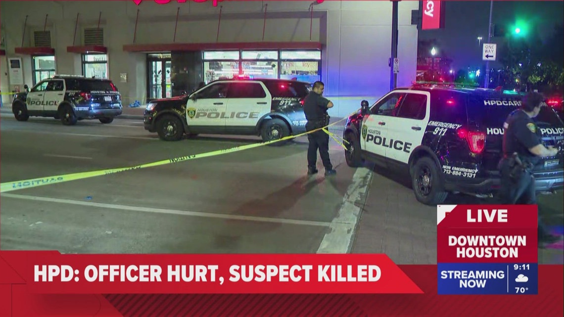 KHOU 11 Team Coverage: Officer stabbed, suspect shot and killed in ...