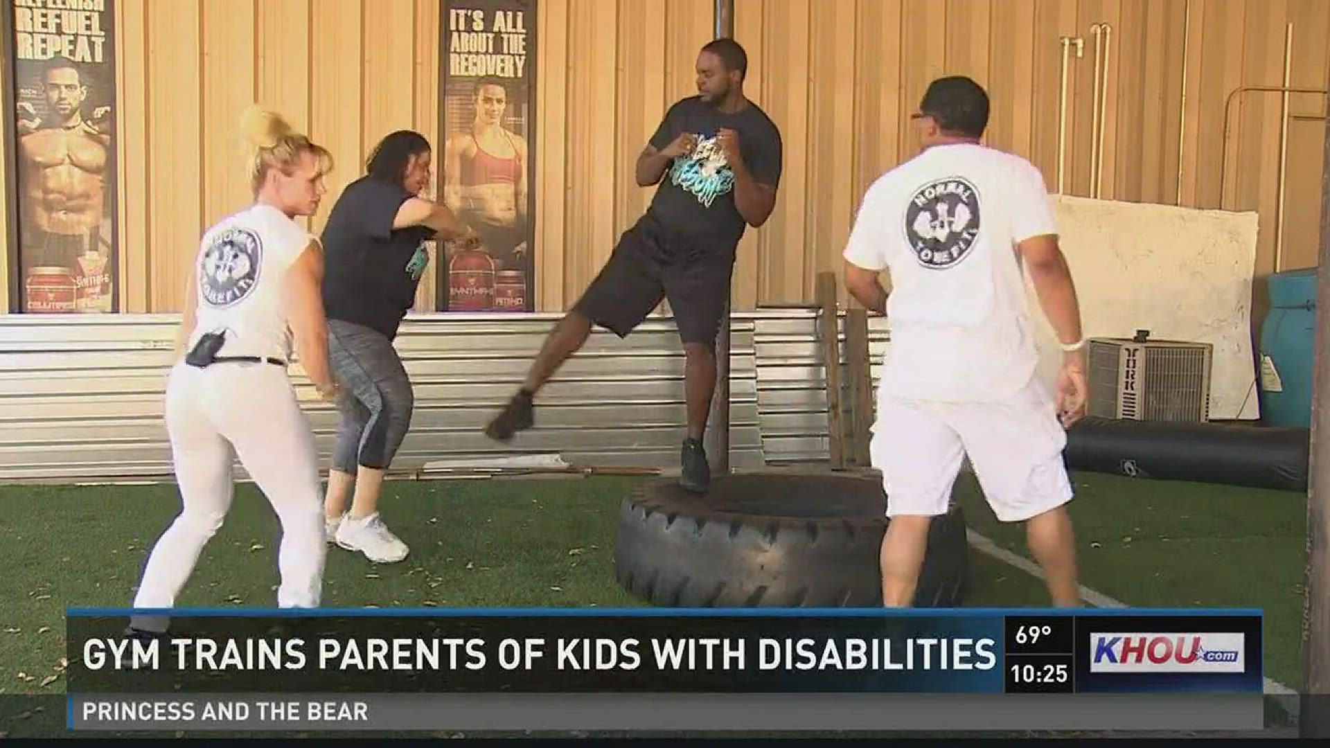 Former Ms. Olympia Tina Chandler is lifting spirits by working out parents of children with disabilities.