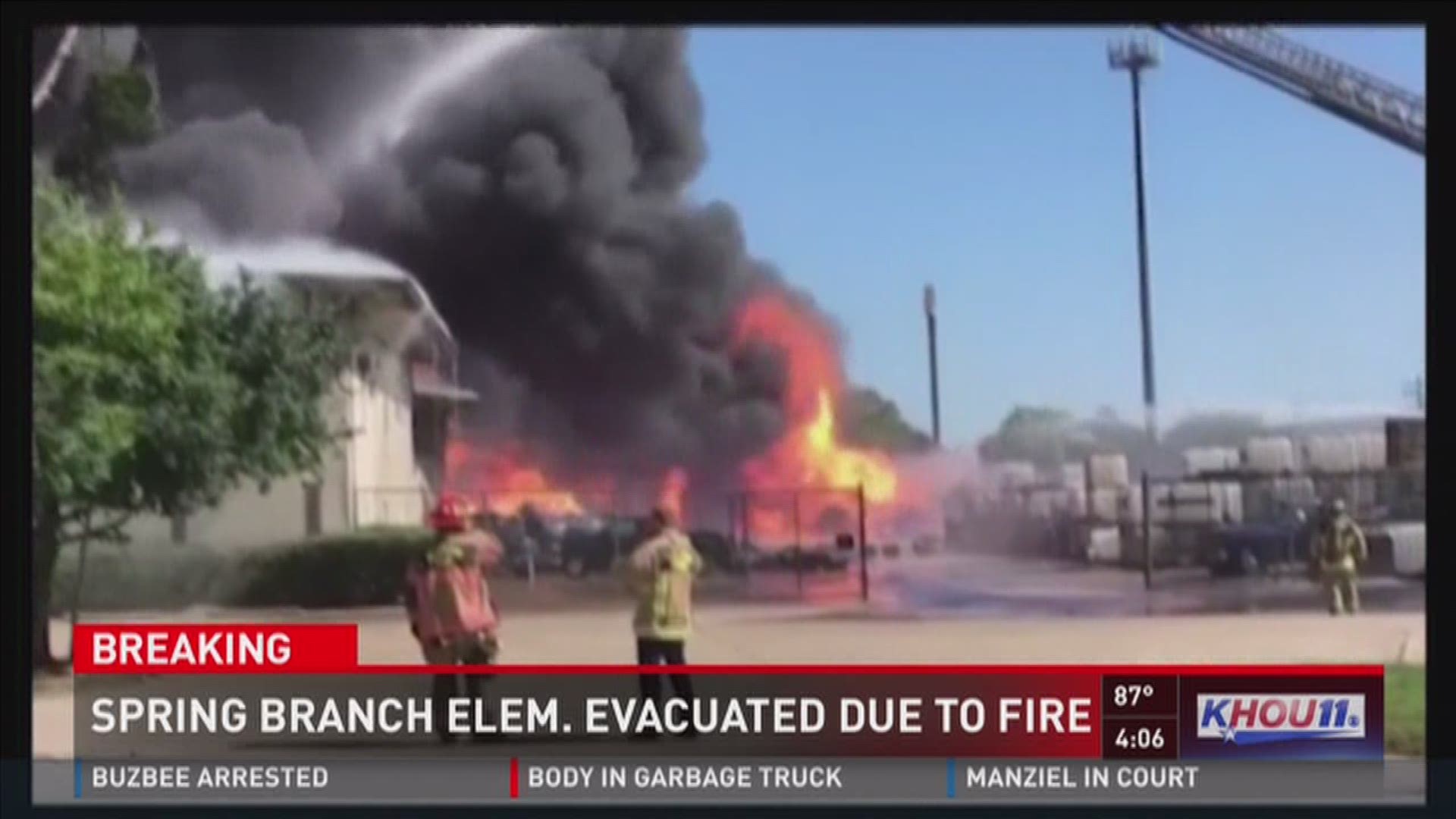 Hundreds of students and teachers had to evacuate Spring Branch Elementary after a massive 4-alarm fire destroyed a nearby warehouse. No injuries were reported.