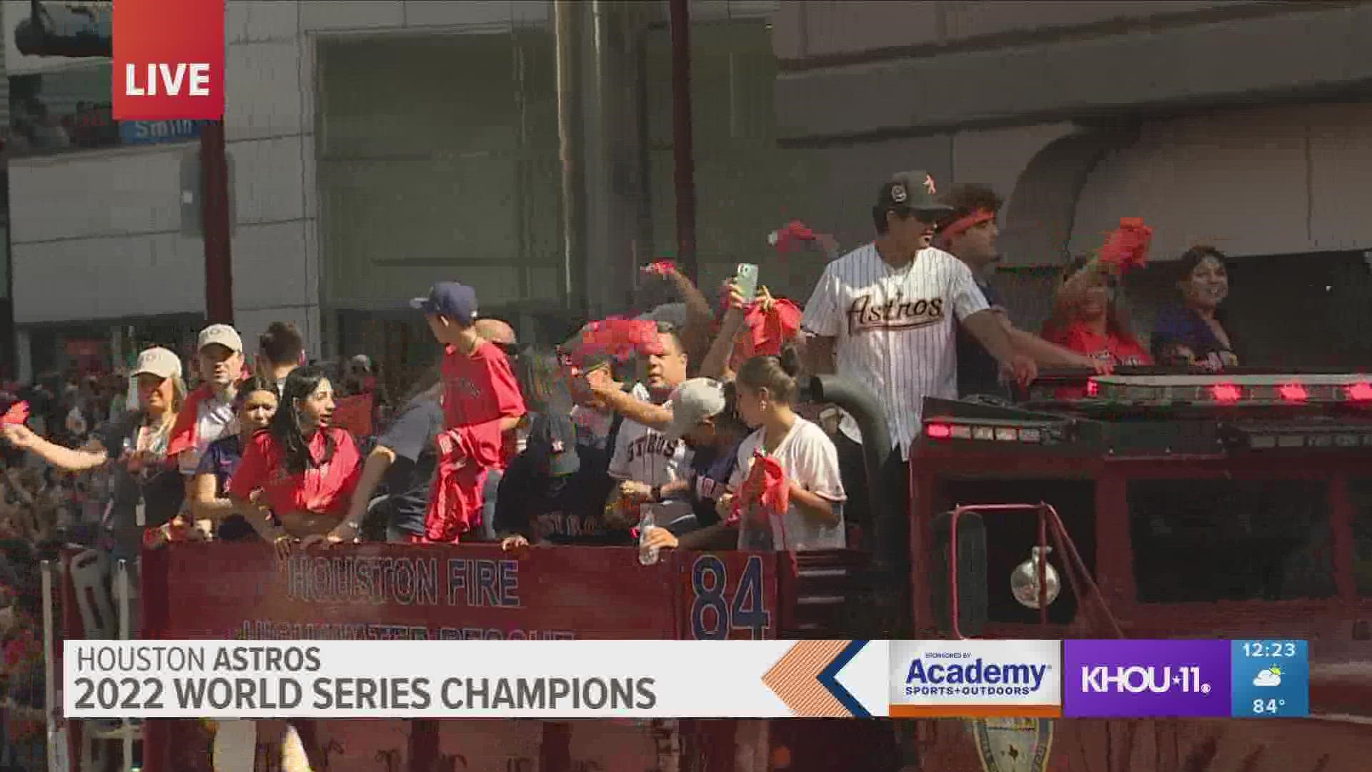 Astros fans celebrated the 2022 World Champions with a victory parade in downtown Houston Monday.