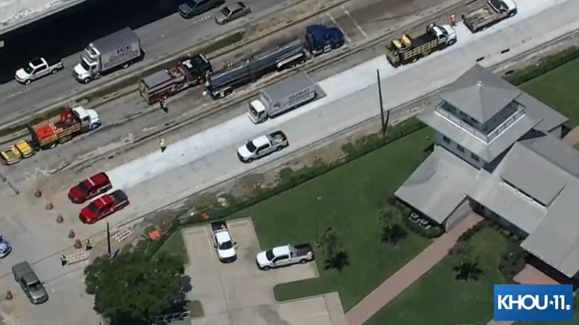 Highway 146 reopens after truck crash, spill Houston traffic