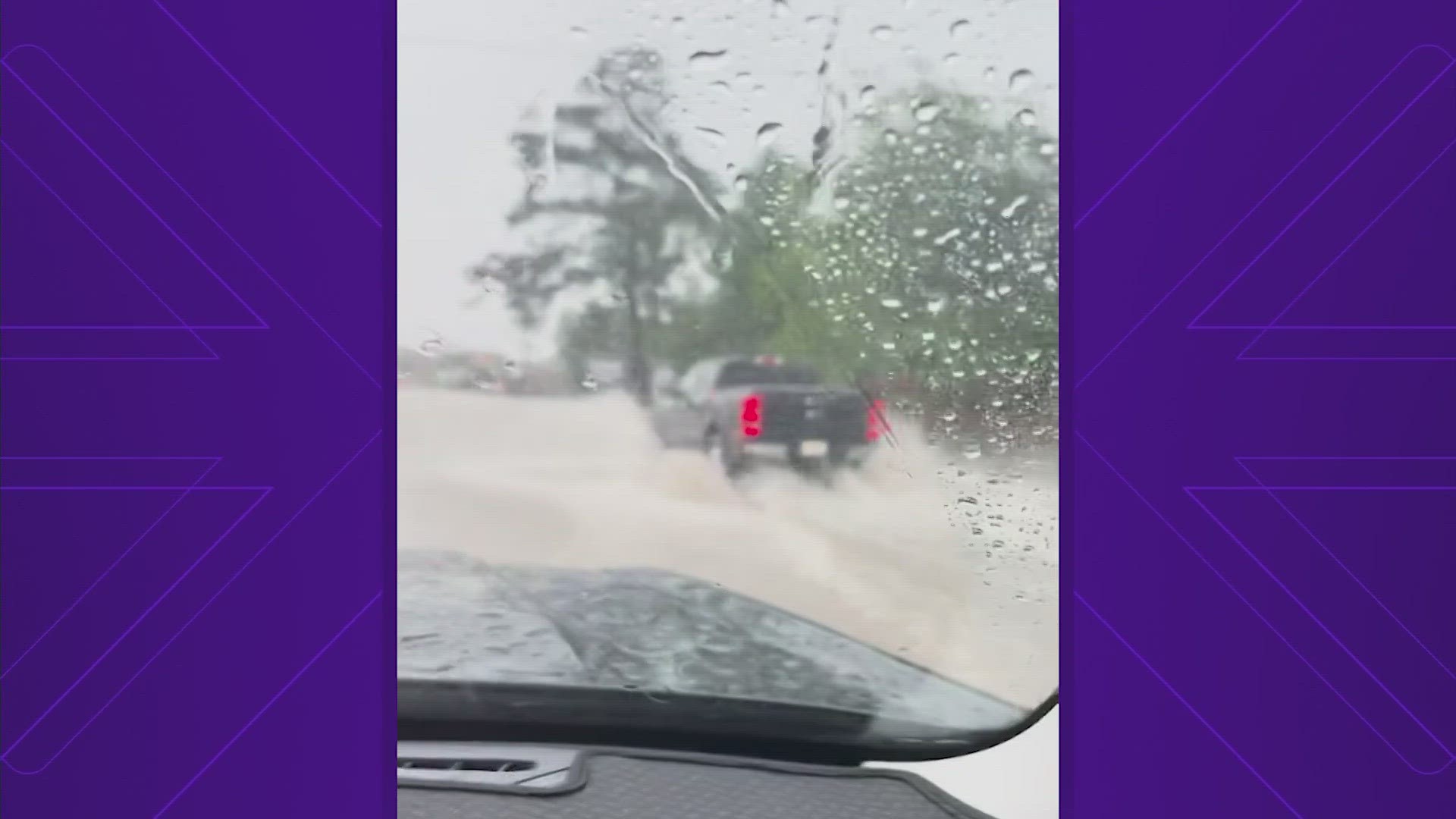 Some drivers chose not to risk driving through the high water but we spotted some vehicles plowing through the water.