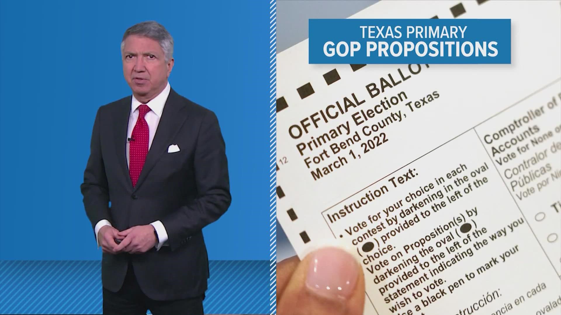 GOP voters will be asked to weigh in on 10 propositions.