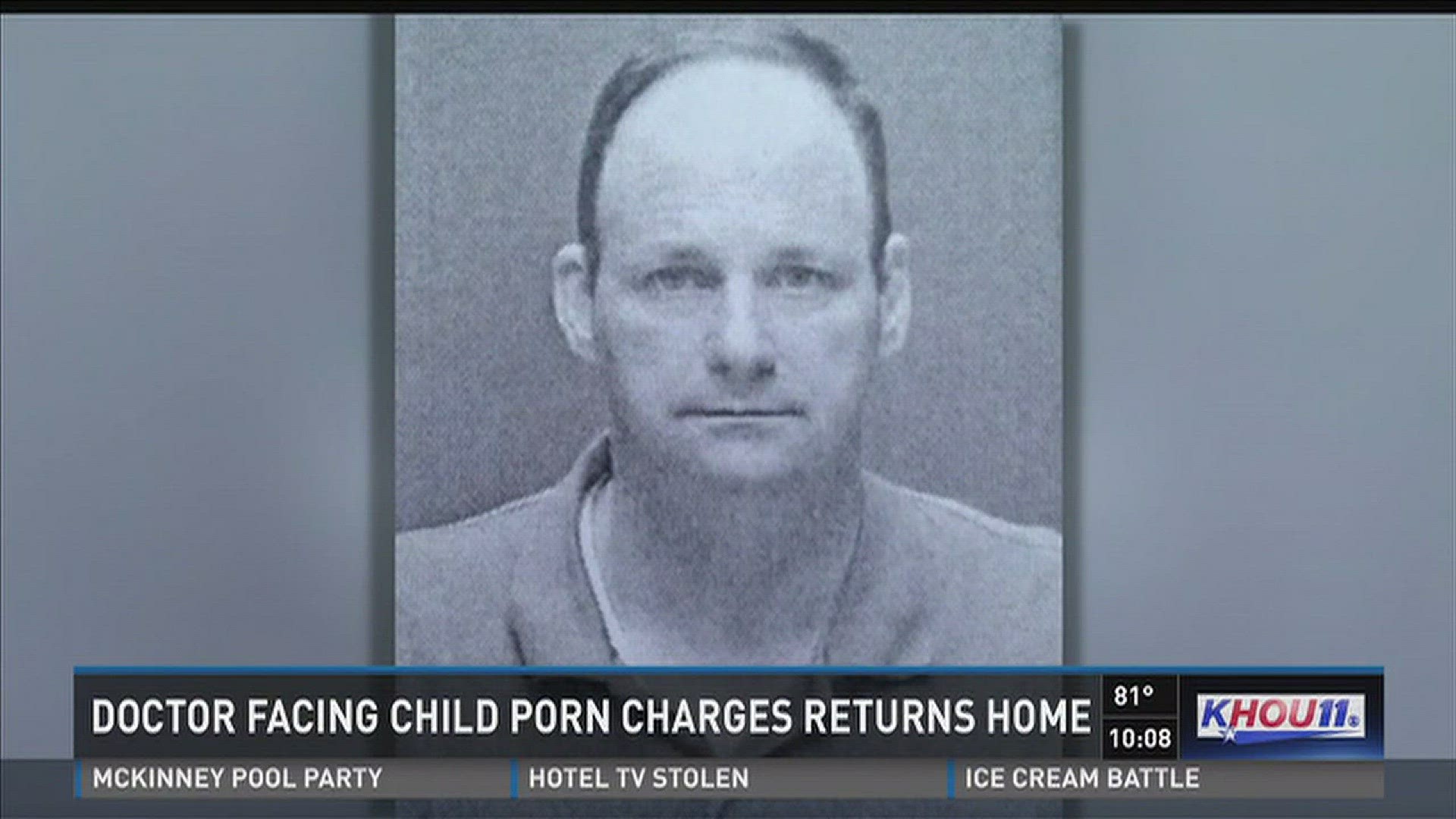 Dr. Dennis Hughes returned to his home after he was arrested on child pornography charges last week.