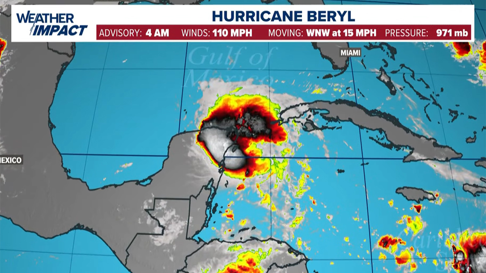 After indirectly hitting Jamaica, Hurricane Beryl is continuing on its track toward the Yucatán Peninsula. Track Hurricane Beryl live.