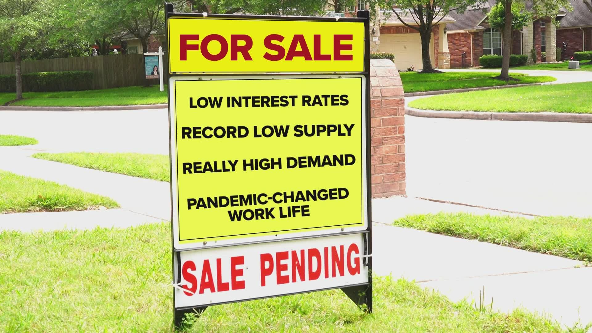 One realtor says we’re still seeing historically low-interest rates, record low supply, really high demand and a shift in work/home life because of the pandemic.
