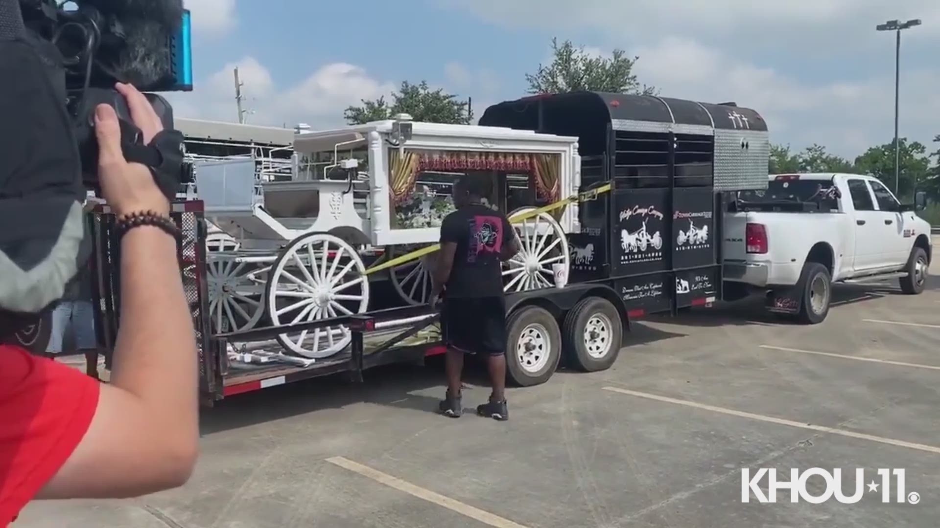 This horse drawn carriage will carry George Floyd’s body during the last mile of his procession to his final resting place in Pearland.