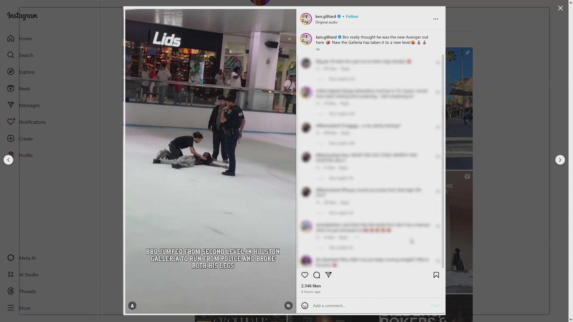 In a video posted to social media, the man was seen lying on the ice until officers arrived.