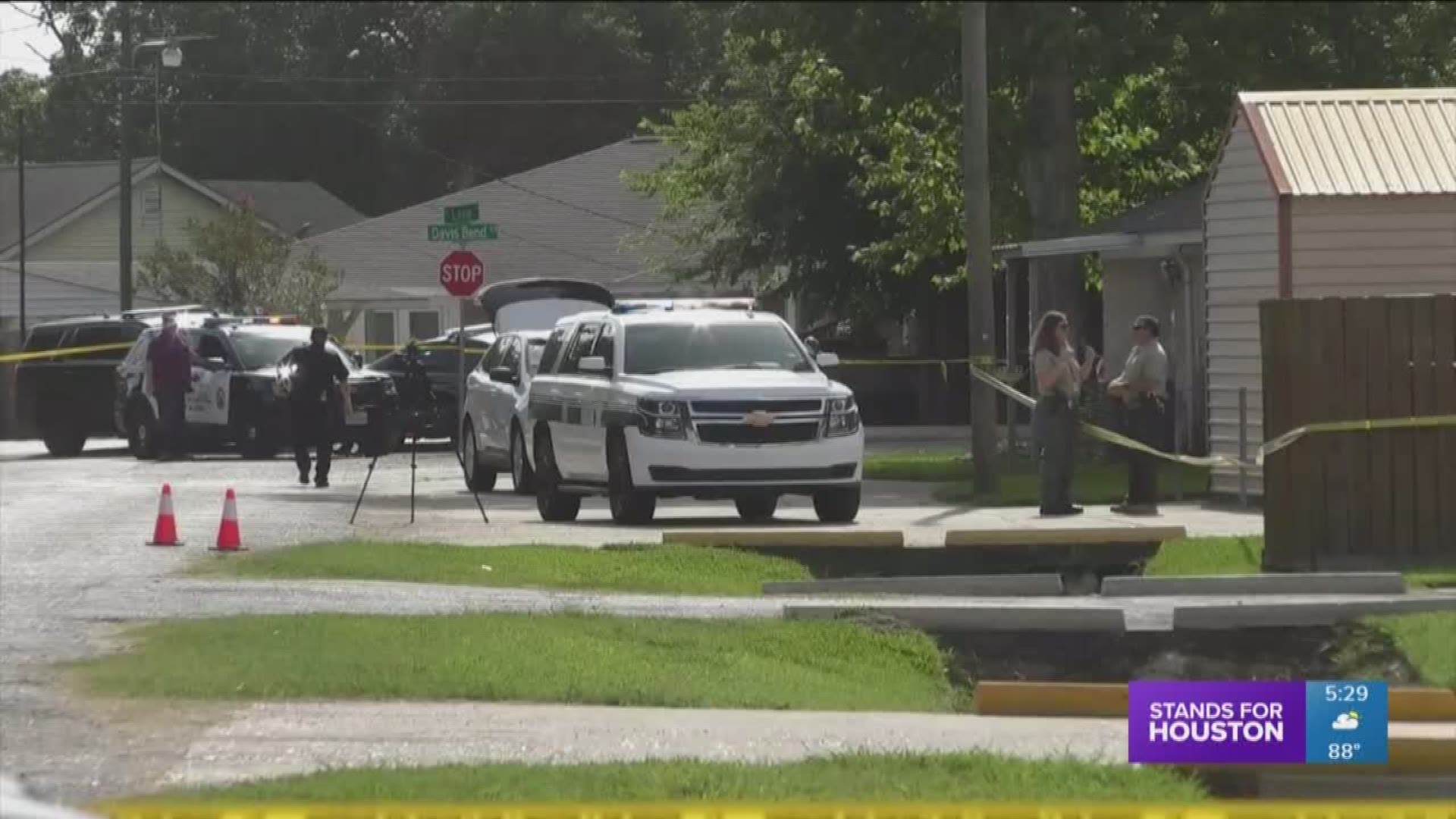 Police surrounded an area near a church in Alvin where officers say there's been a shooting at a church.