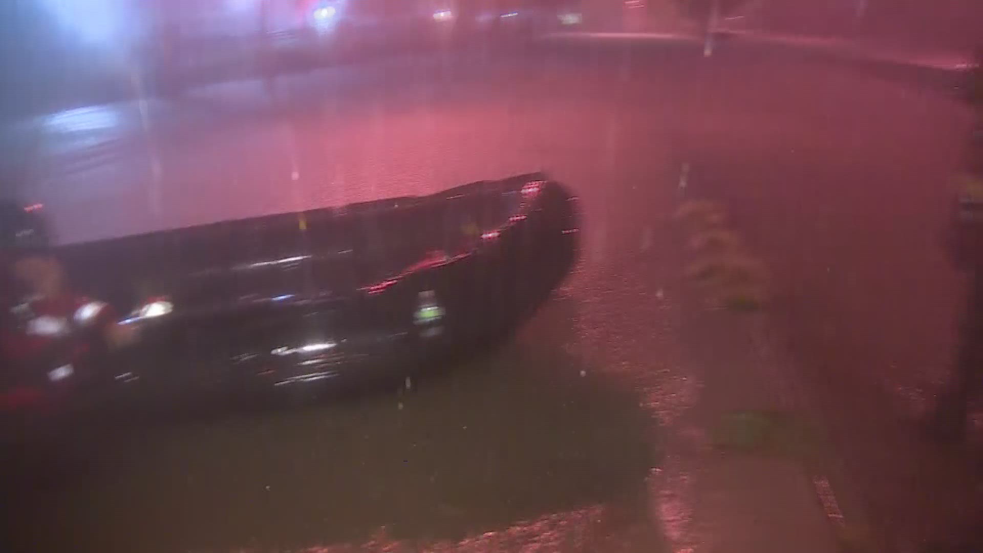 8/27/2017 ' Raw video shows several families climbing into rescue vehicles from high water that flooded apartments in the Greenspoint area before sunrise Sunday.