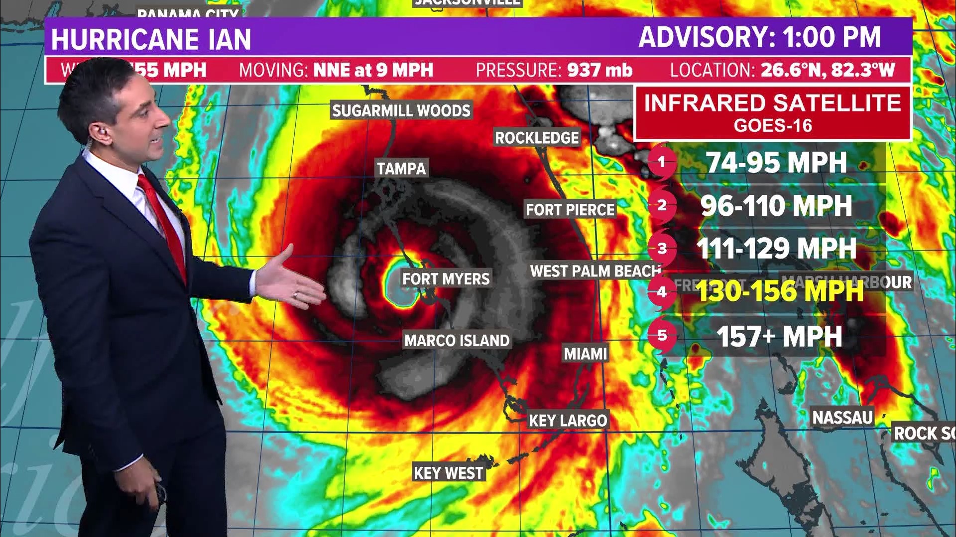 Hurricane Ian's damaging winds began hitting Florida's southwest coast and catastrophic landfall is imminent.