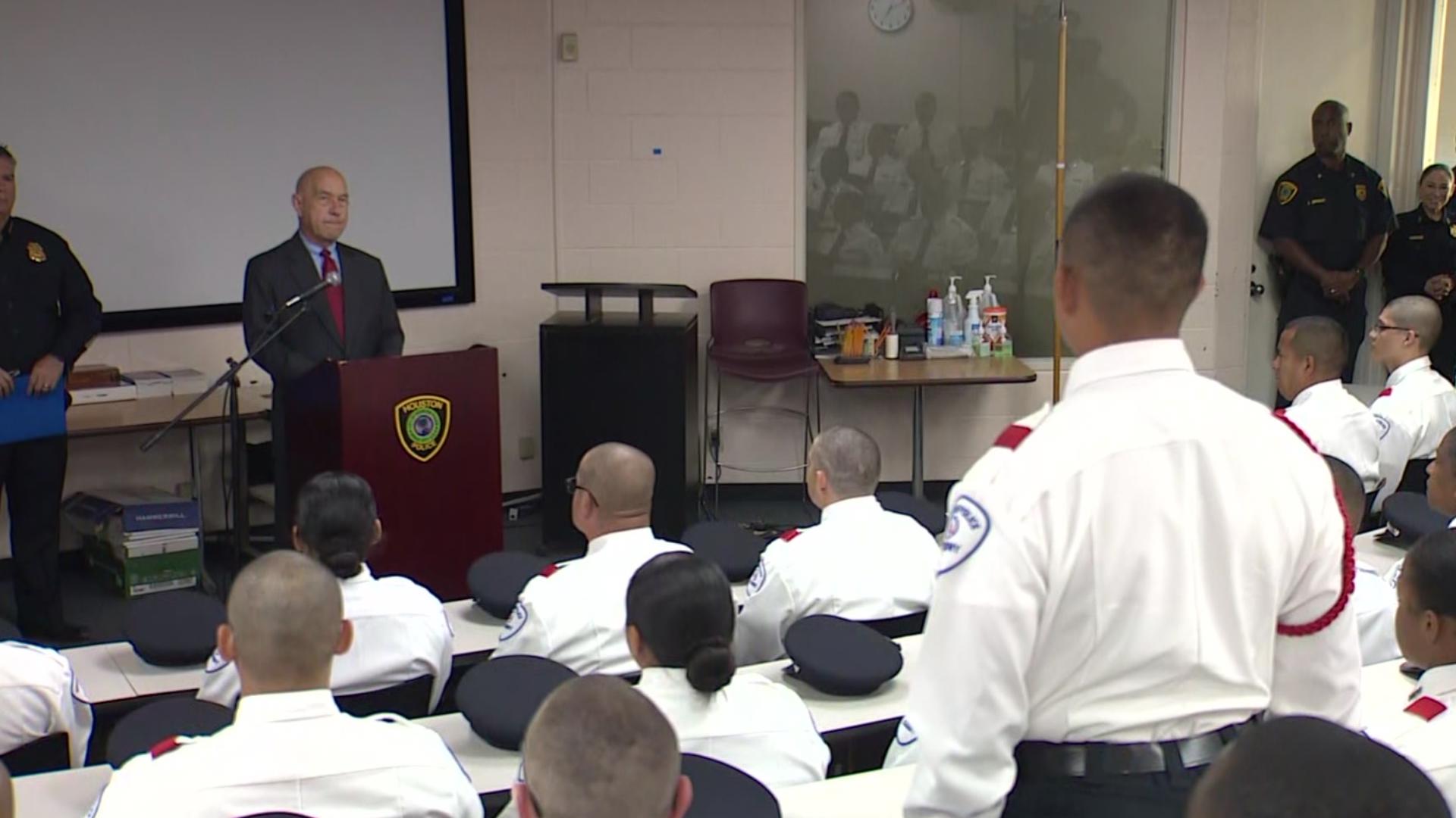 Effective immediately, Houston police cadets will get a base salary jump from $42,000 to $52,000.