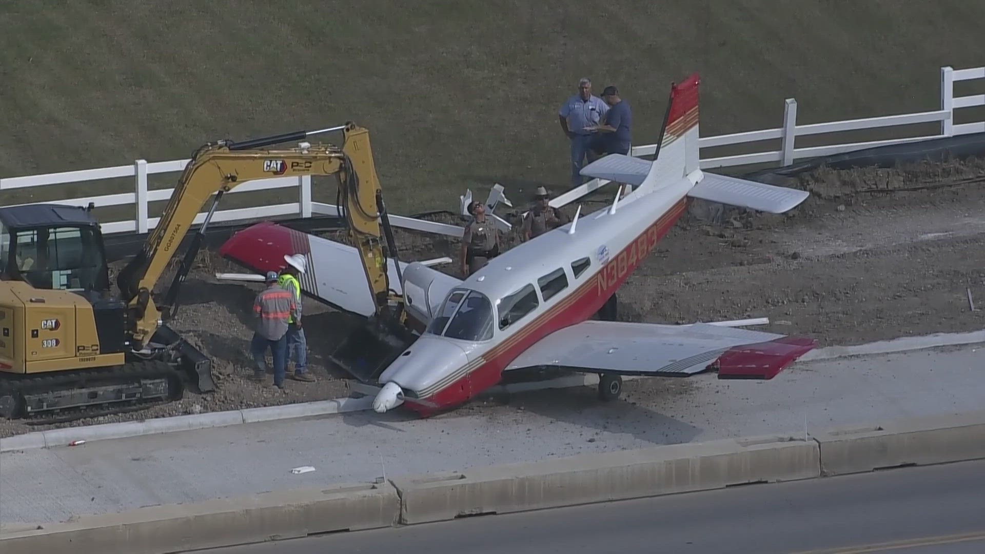 Police said the pilot was able to walk away from the aircraft without any injuries.