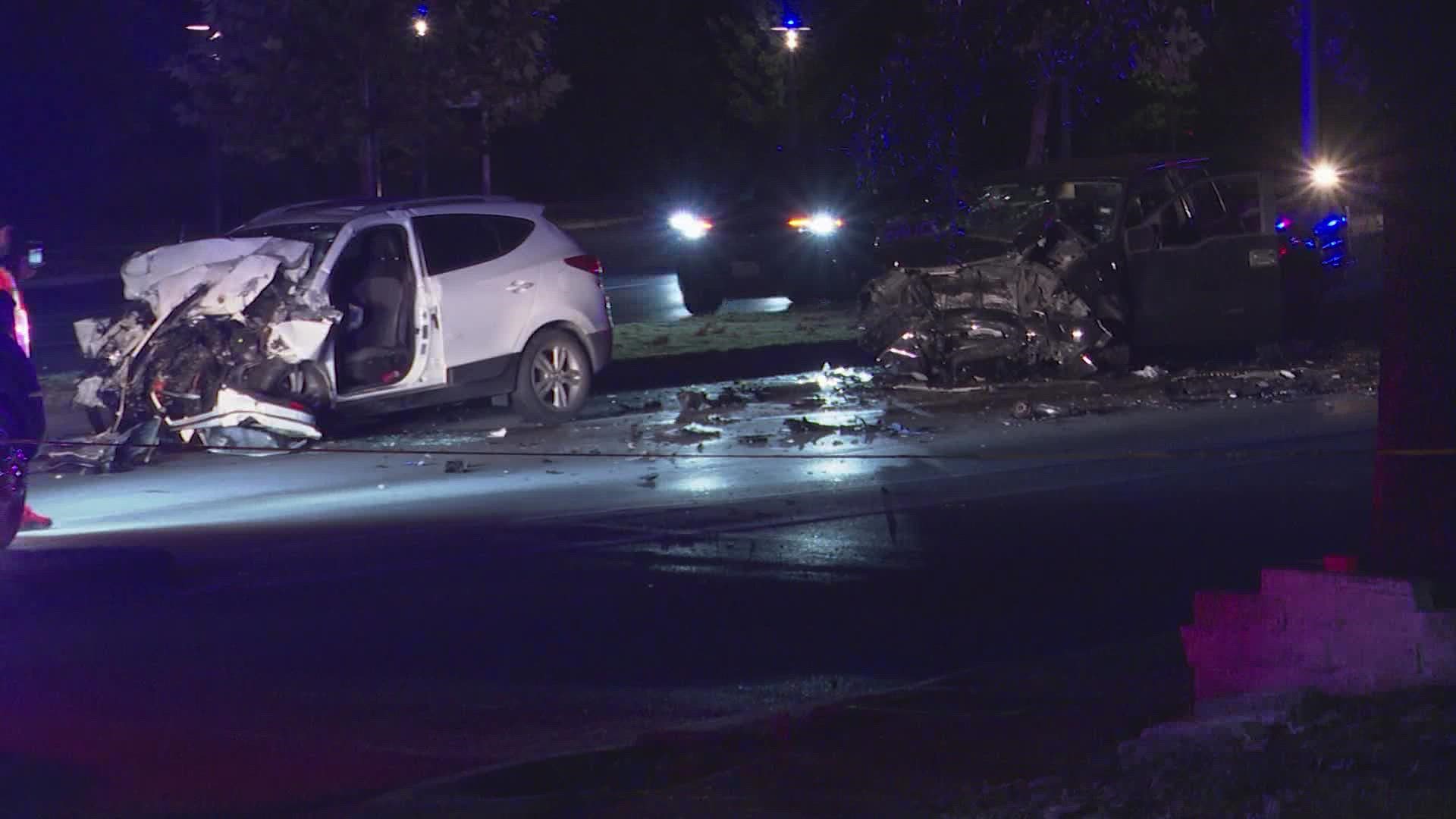 A witness said one of the vehicles was going the wrong way on Allen Parkway before the crash.