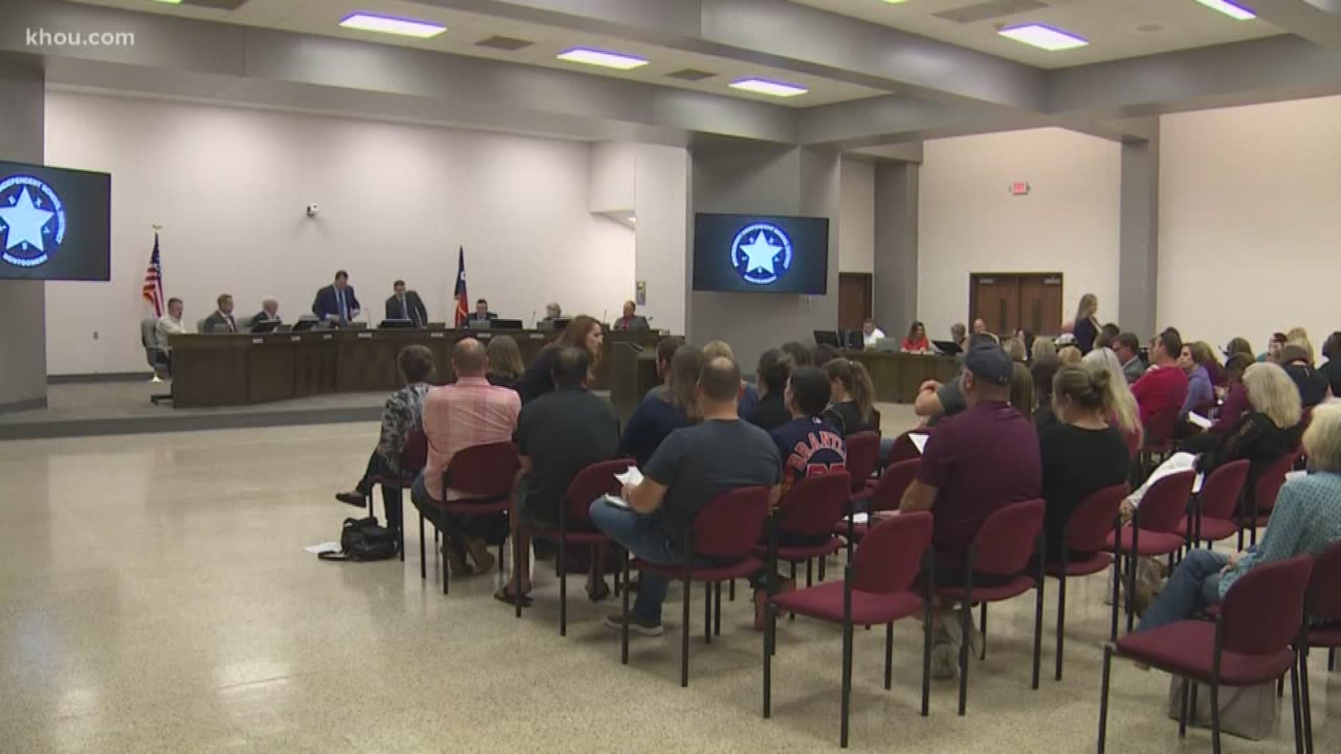 Parents pack Montgomery ISD board meeting about hazing incident | khou.com