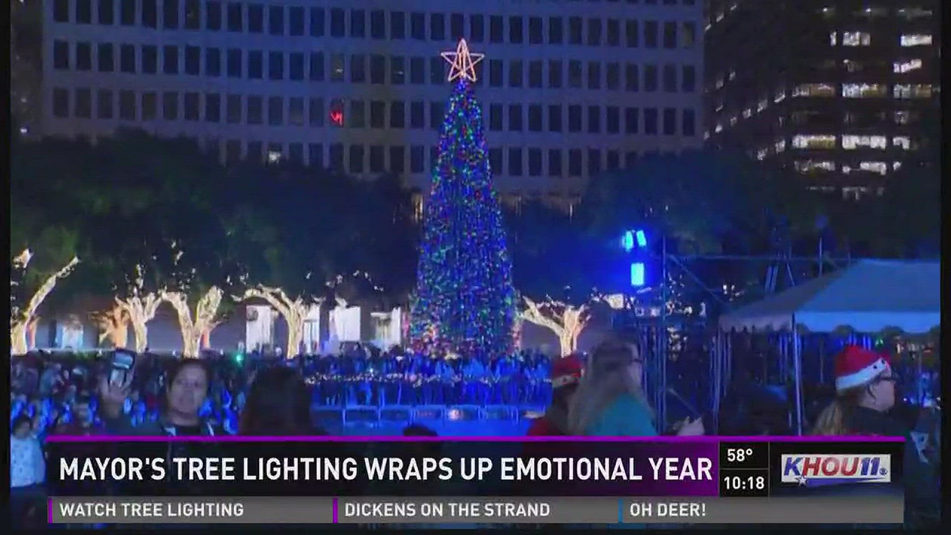 Houstonians celebrate Mayor's Christmas tree lighting in downtown