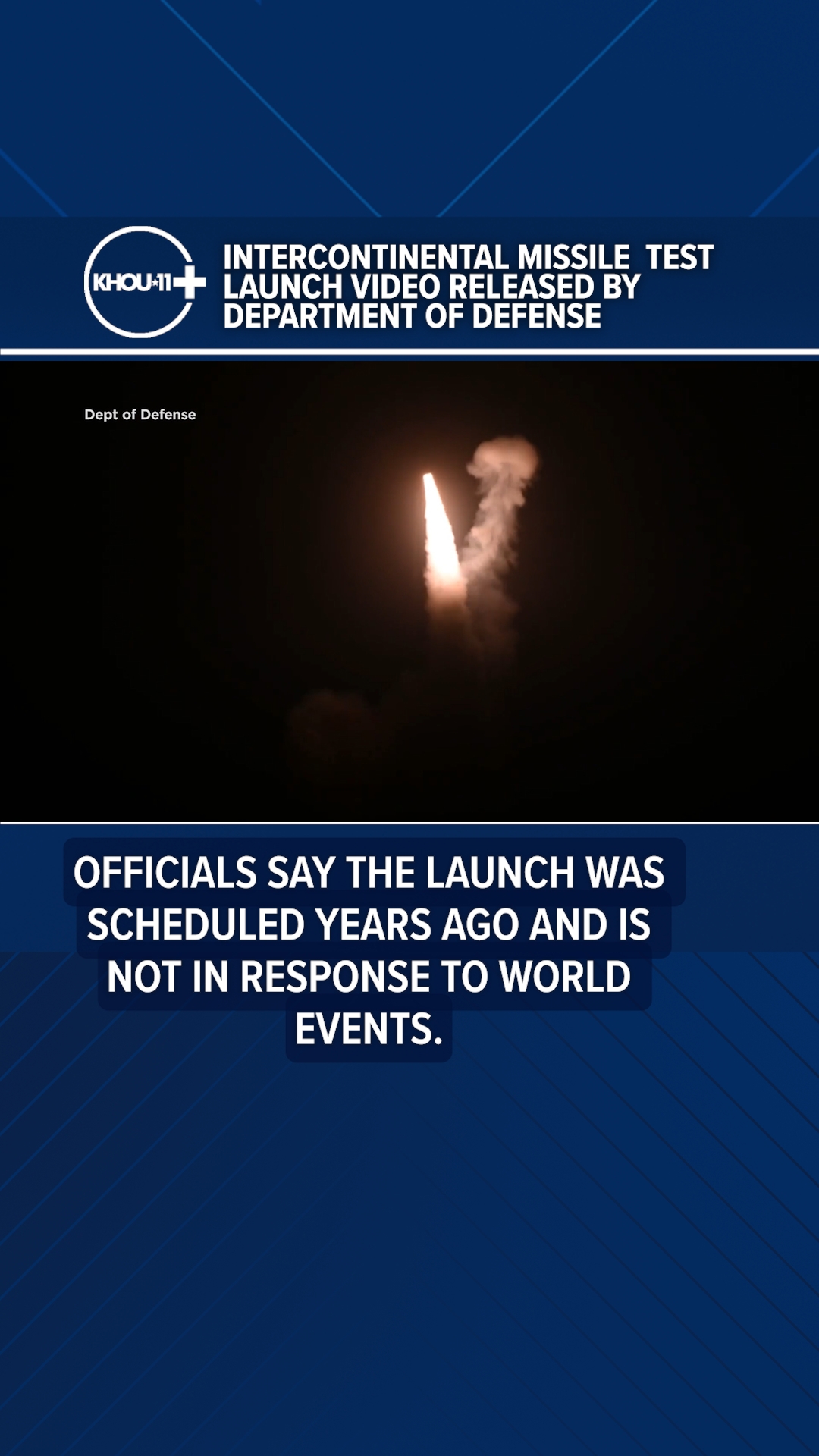 Intercontinental missile test launch video released by Department of ...