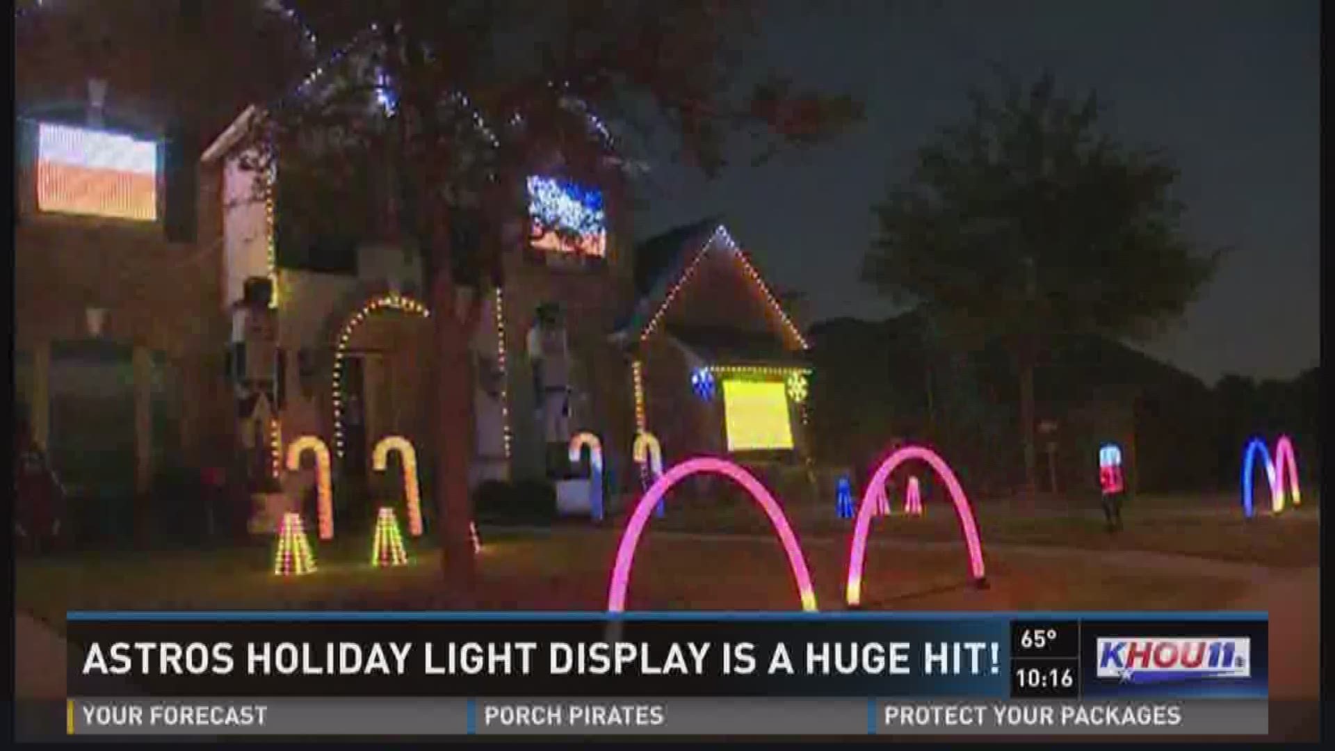 A League City family's Astros lights display is a huge hit in the neighborhood.