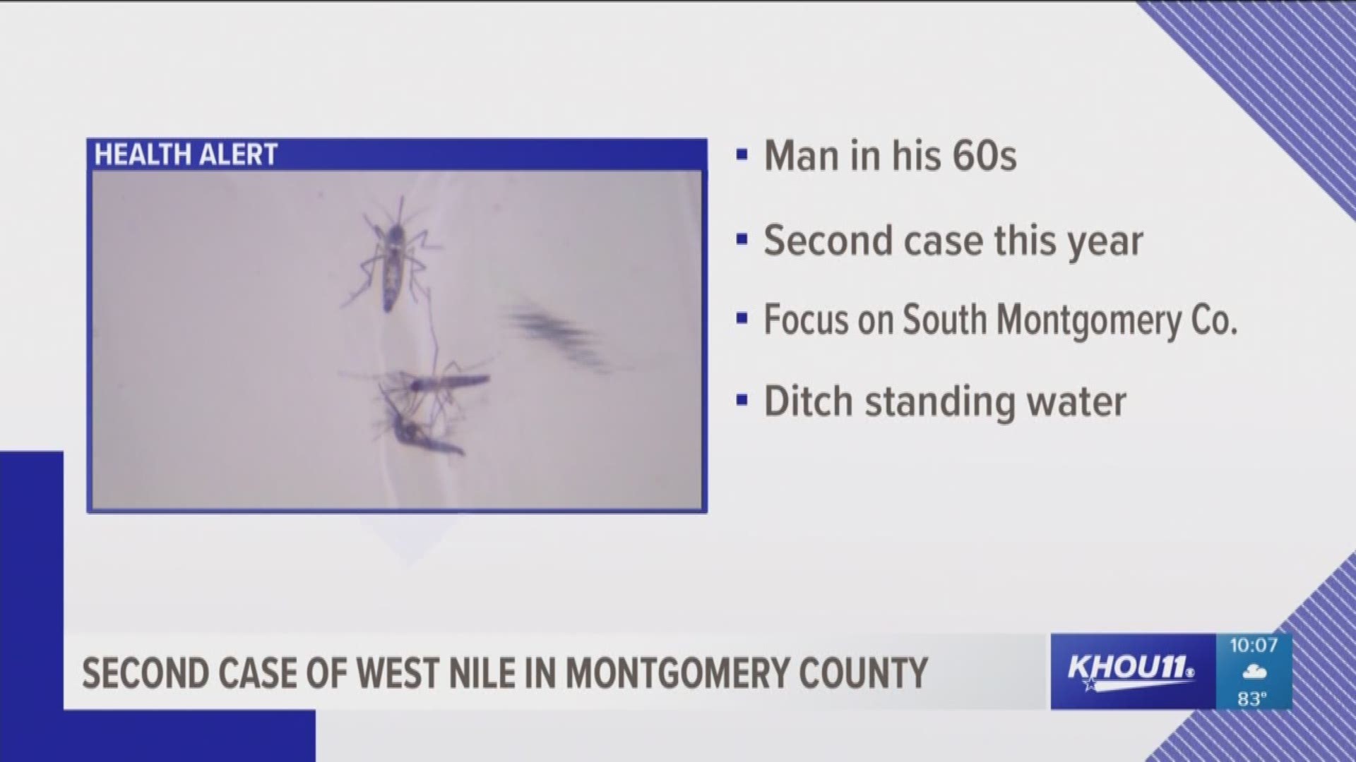Montgomery County health officials on Tuesday confirmed a second human case of West Nile virus in the county.