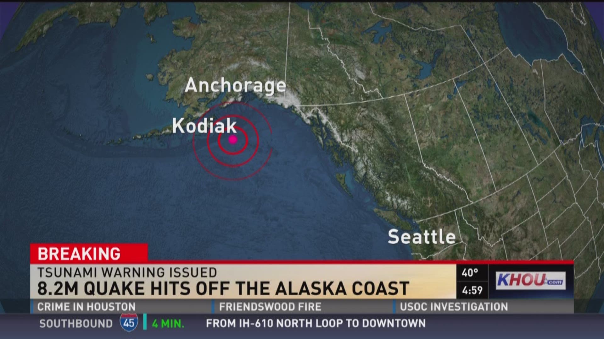 Tsunami warning for much of Alaska coast after offshore ...