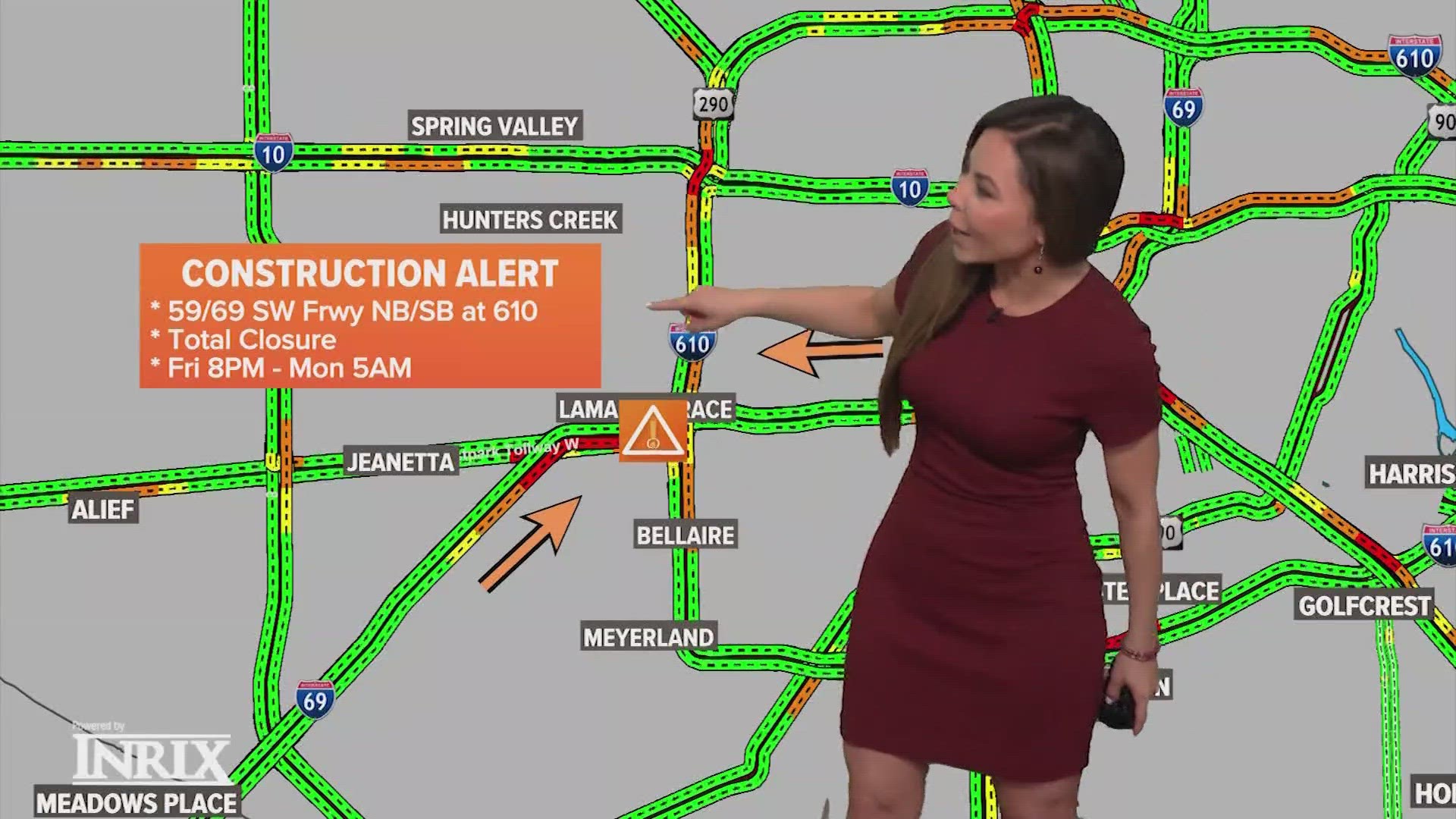 All northbound and southbound lanes of the Southwest Freeway will be closed at the West Loop from Friday (4/21) night until Monday morning.