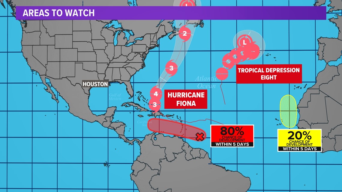 Tropical update Fiona Category 3 hurricane, tracking TD Eight