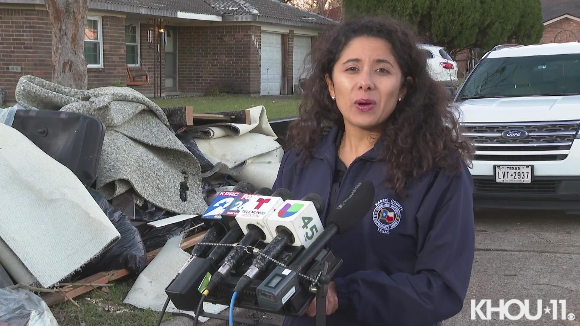 On Wednesday, Judge Lina Hidalgo made her first public comments after severe weather battered Harris County a day prior.