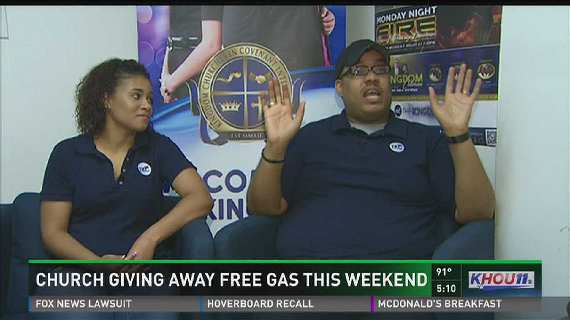 The Kingdom Church of Houston says it wants to spread kindness by filling up people's gas tanks.