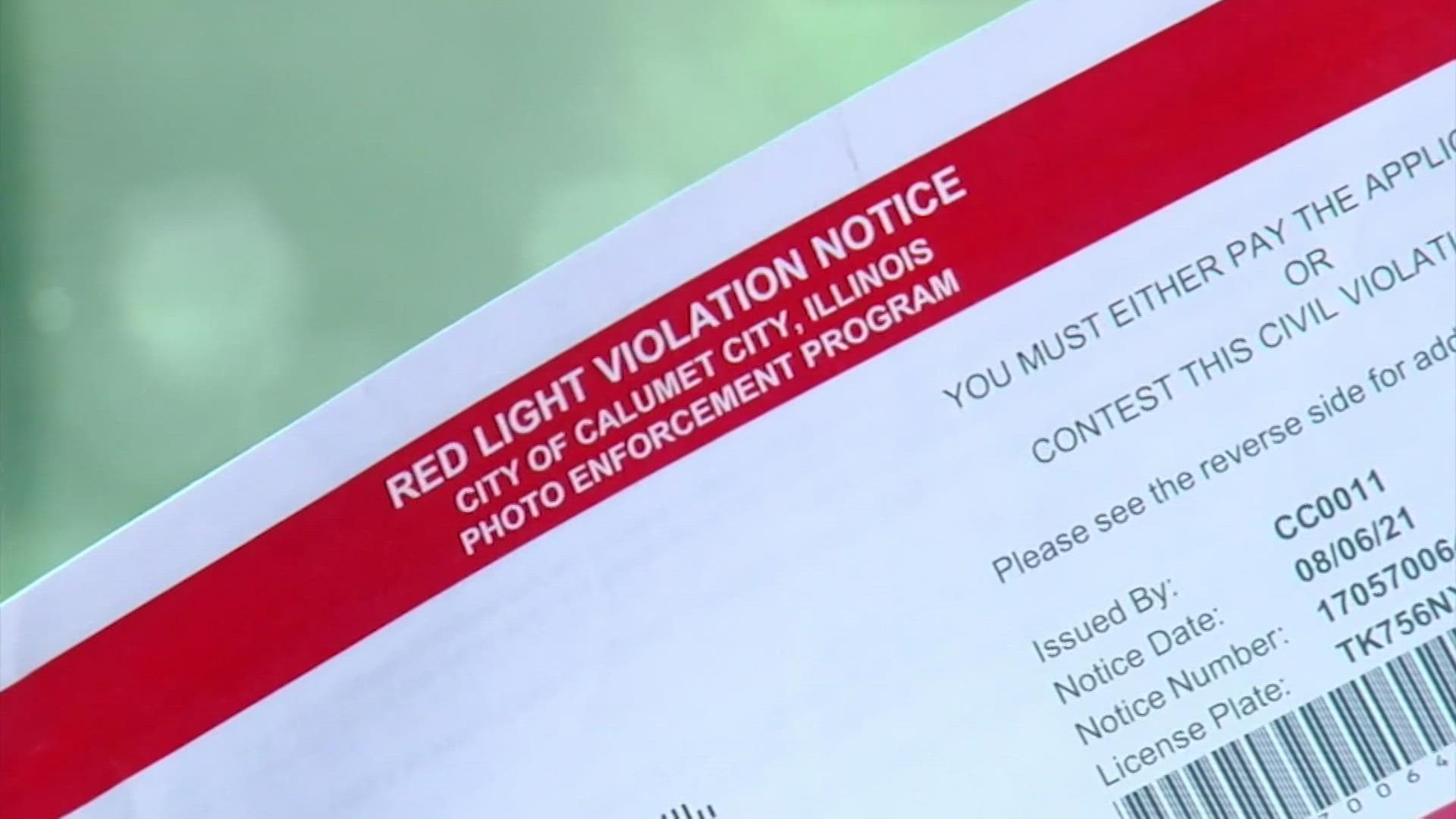 red light violation notice