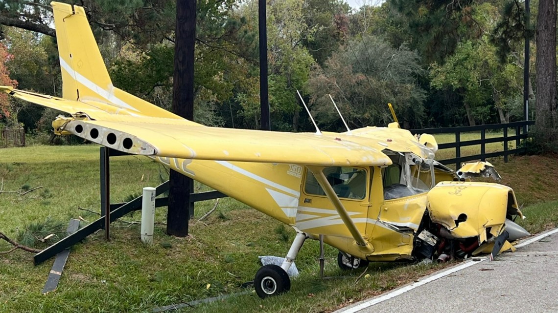 Houston plane crash Small planes crashes in roadway near Cypress