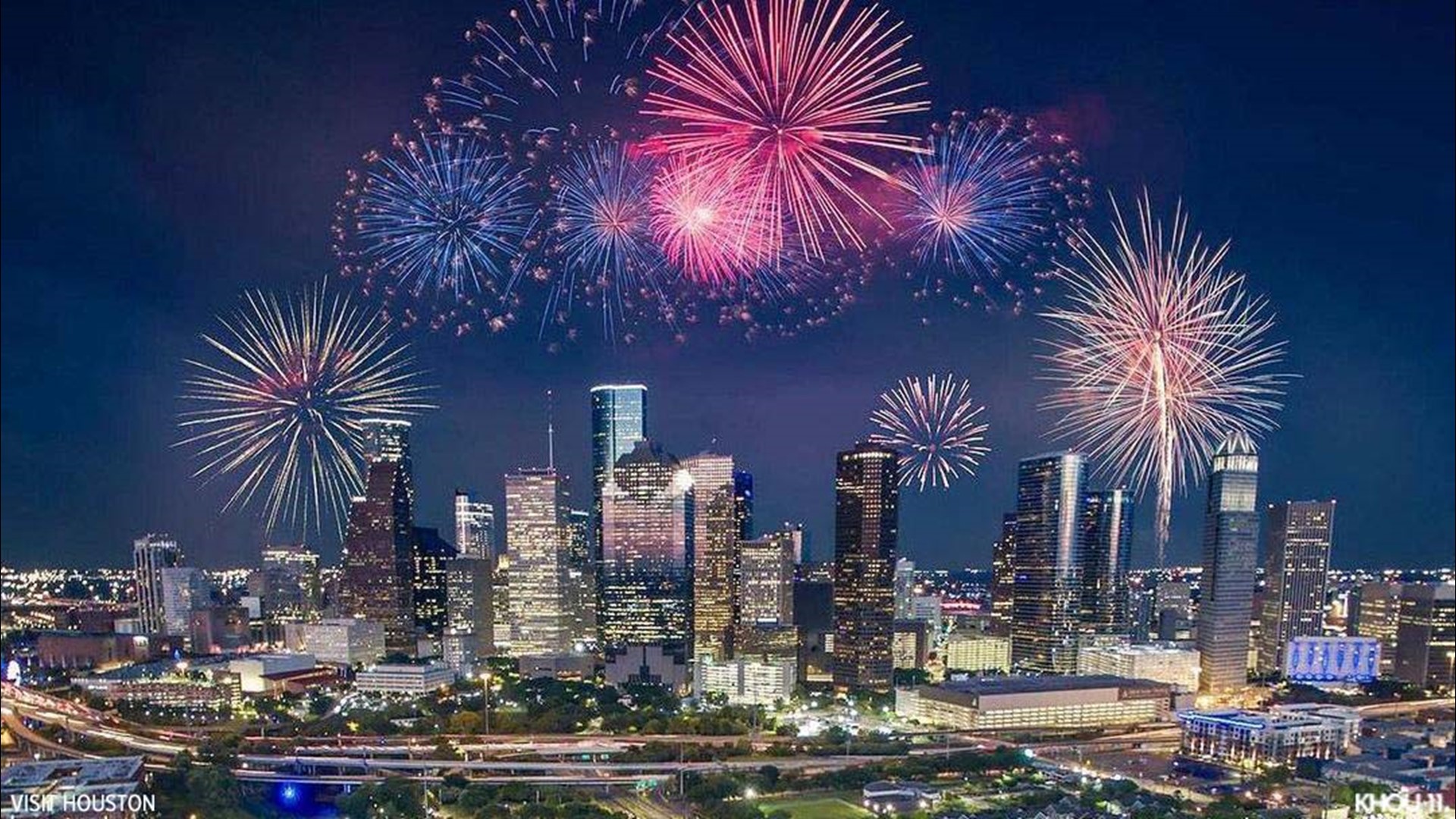The city of Houston expected around 50,000 people to attend its celebration.