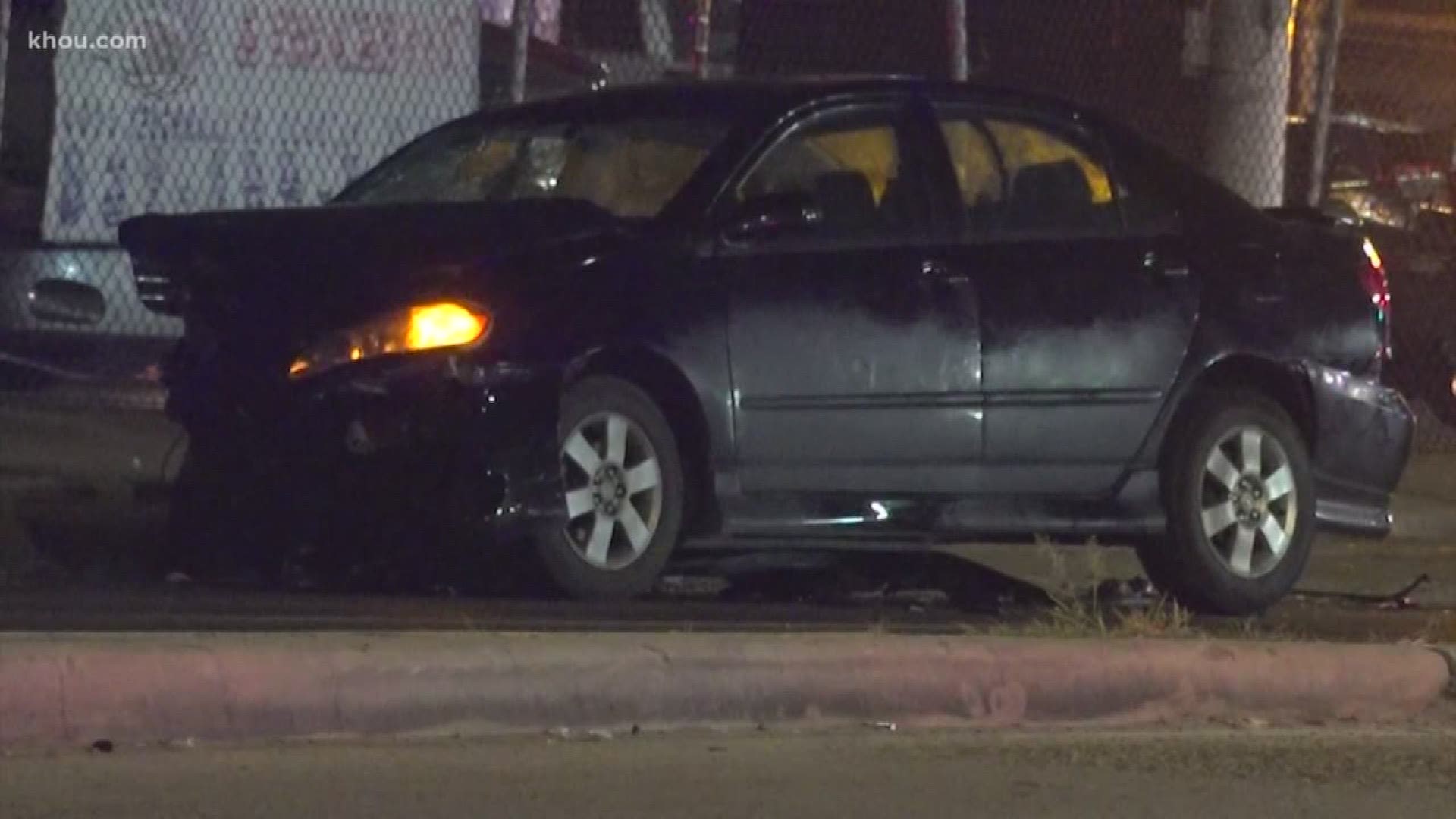 Houston police are looking for four people who fled the scene of a major accident involving three children.