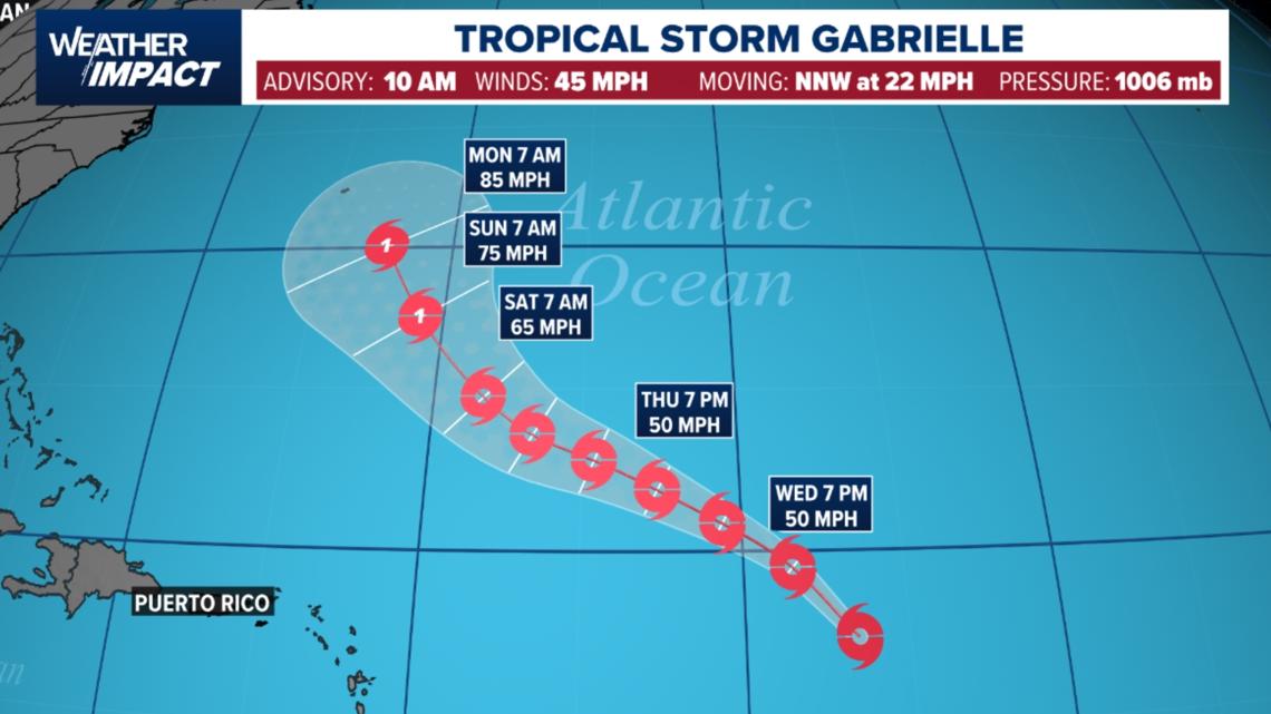 Tropical Storm Gabrielle forms in Atlantic | Check the outlook | khou.com
